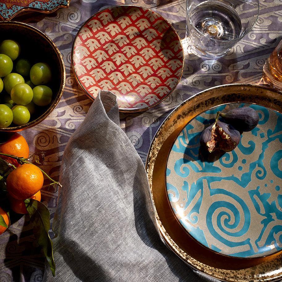 Fortuny Murillo Canape Plates Set of 4 - Elegant Spanish-Inspired Appetizer Dishes for Tapas, Hors d'Oeuvres & Party Serving