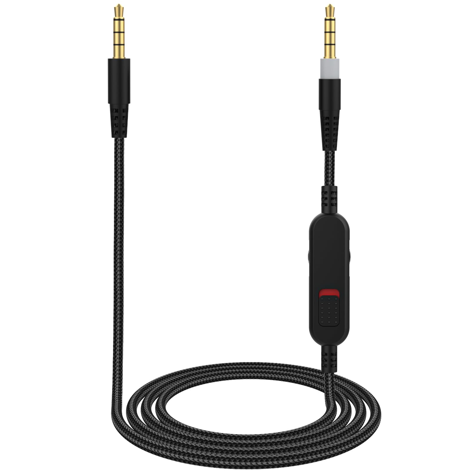 HyperX Cloud Alpha & Cloud Mix Replacement Audio Cable - 6.6ft with Inline Mute & Volume Control | Durable Gaming Headset Accessory for PC, PS4, Xbox | Perfect for Esports, Streaming & Online Gaming