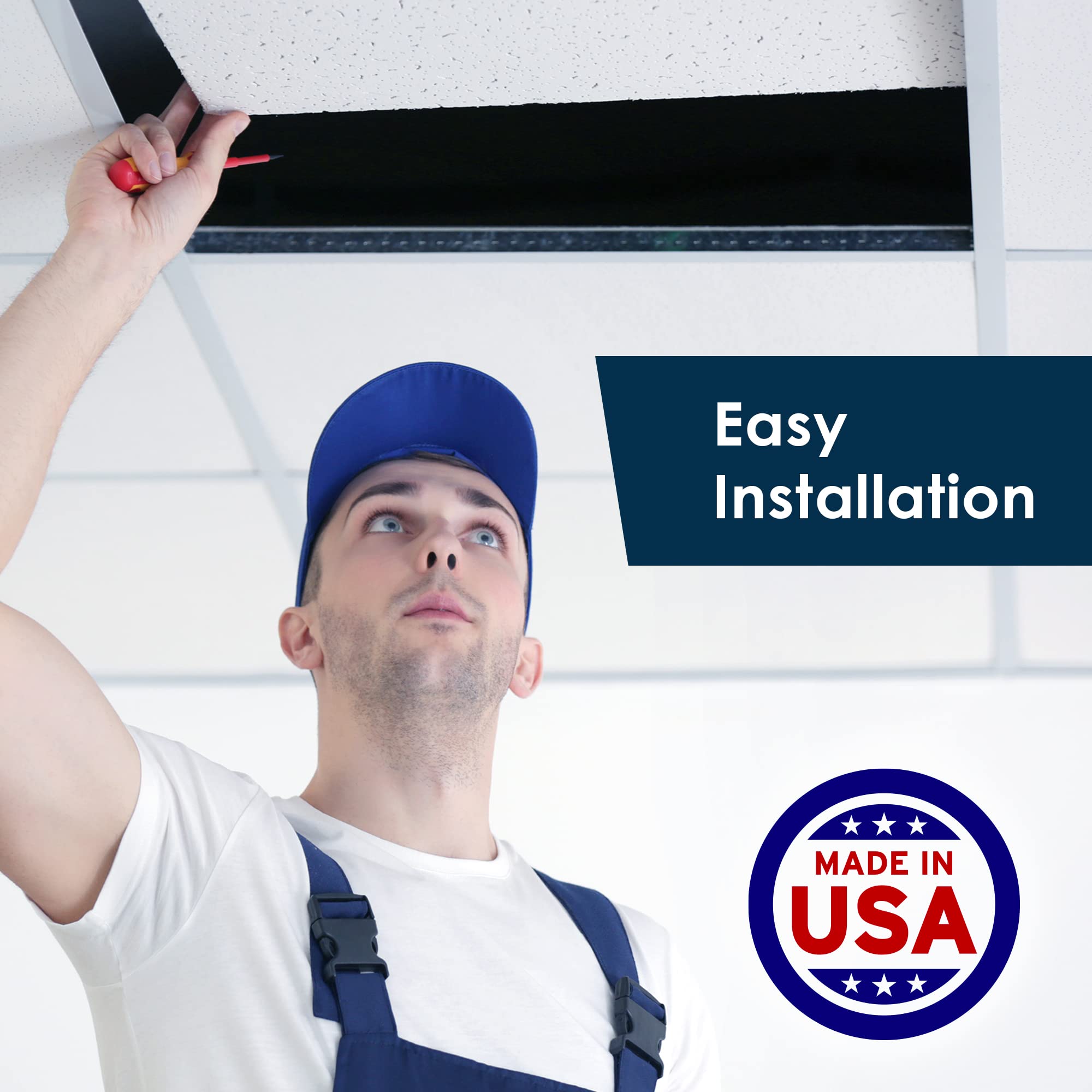 Spanish 'Call Don't Fall' Healthcare Safety Acoustic Ceiling Tiles - Yellow | Non-Slip Hospital Flooring Solution for Patient Rooms & Nursing Homes