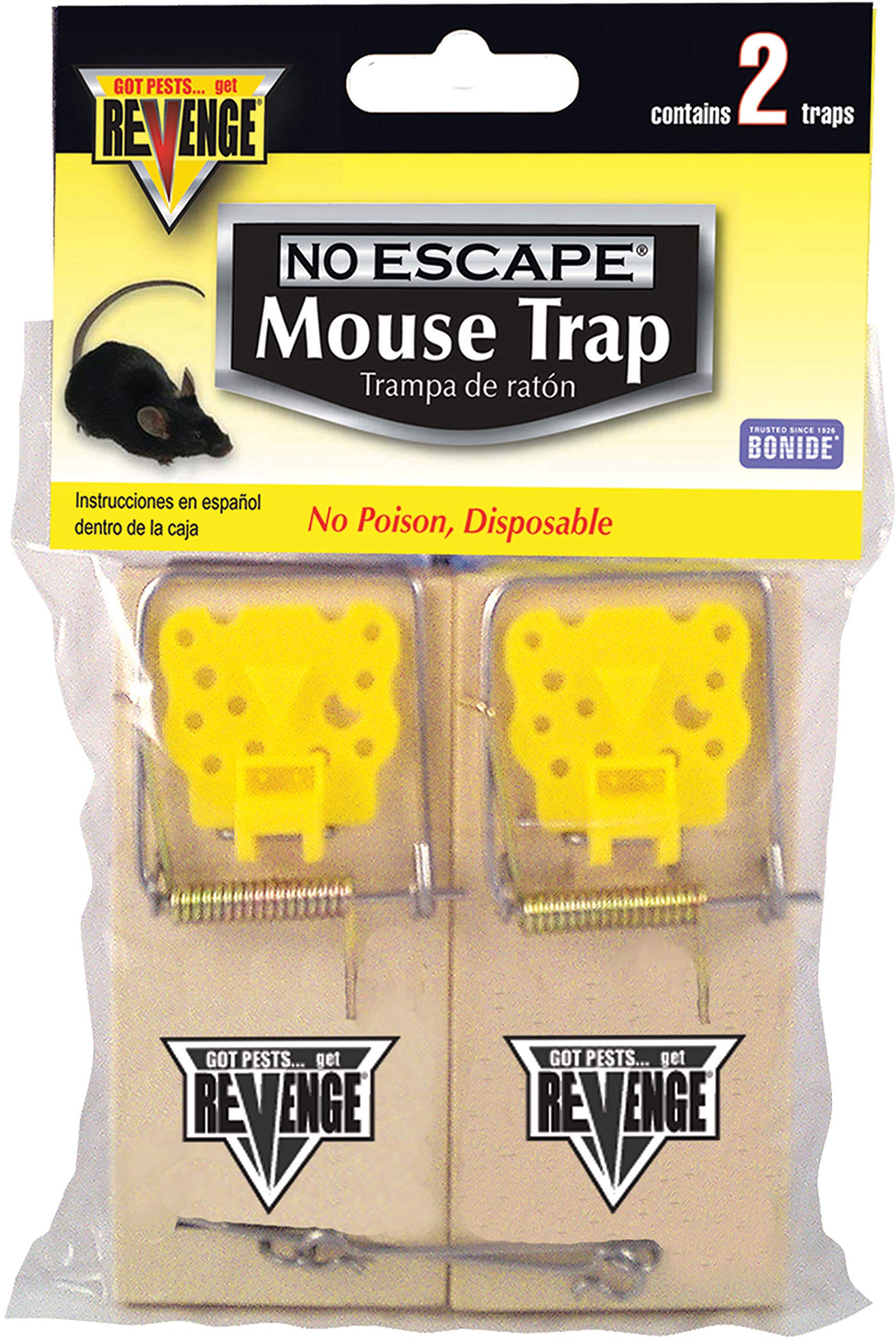 Effective Mouse Snap Trap - 2 Pack for Home, Kitchen, Garage & Basement Rodent Control | Quick & Humane Solution