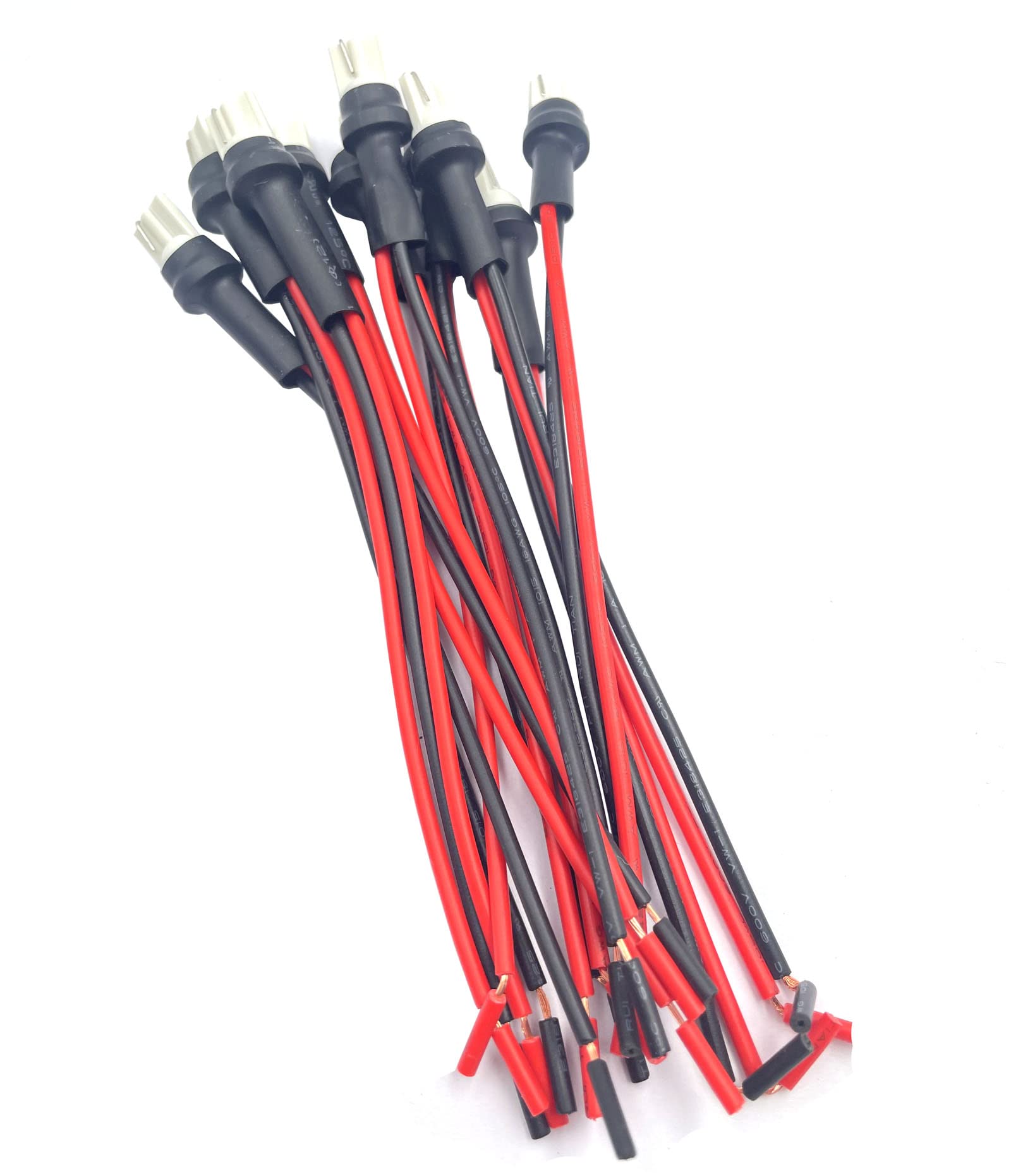 10 Pack T10 Male Socket Holders - Pre-wired Extension Connector Plug Adapter for Car Headlight, Turn Signal, Brake & Tail Lights - Easy Installation for Daytime Running Lights & Vehicle Lighting Upgrades