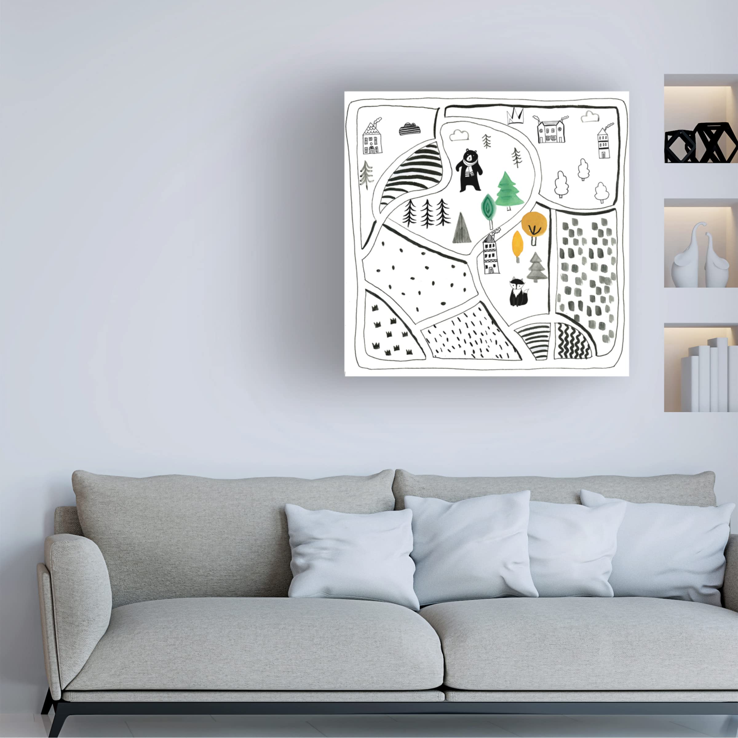 Farida Zaman 'Neighborhood Pals XIII' Canvas Wall Art Print - Modern Home Decor for Living Room, Bedroom & Office - Trademark Fine Art Collection
