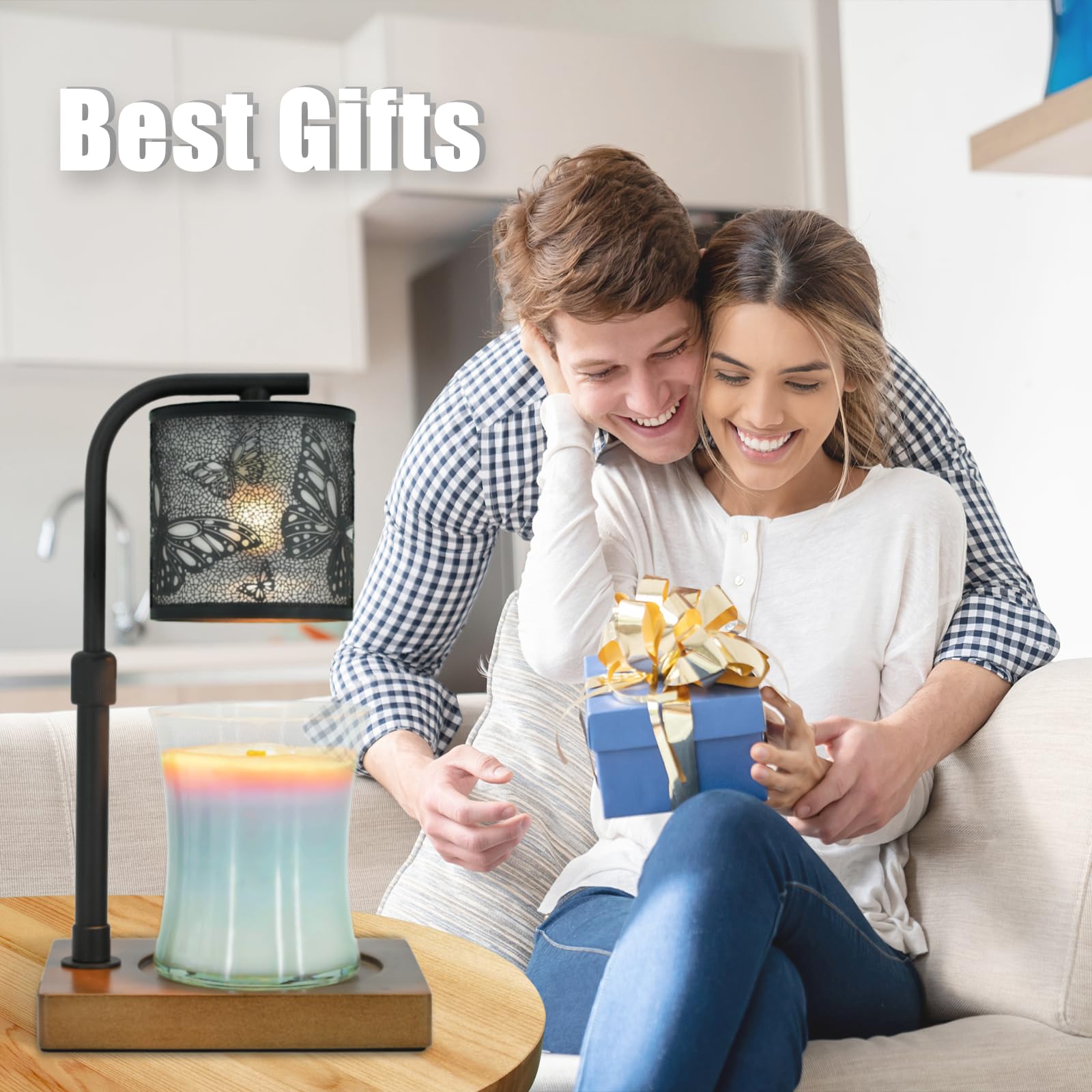 Butterfly Electric Candle Warmer Lamp with Timer - Gift for Women, Mom, Housewarming - Jar Candle Melter with 2 Bulbs - Perfect for Home Decor, Relaxation & Aromatherapy