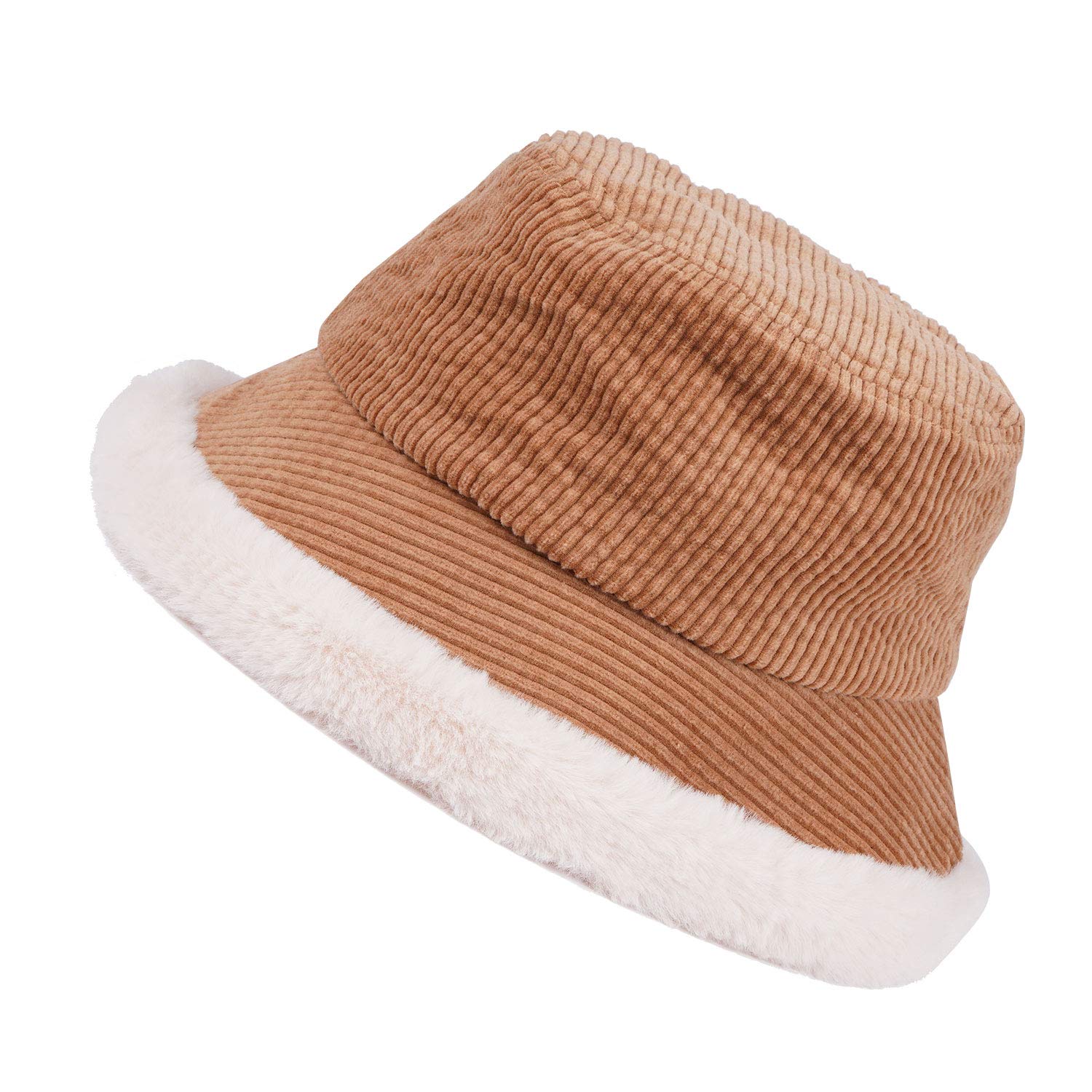 YYDiannaWu Women's Corduroy Bucket Hat - Soft Winter Fisherman Hat for Women, Warm Fall Beanie with Brim, Fashion Outdoor Sun Hat for Hiking, Travel & Street Style
