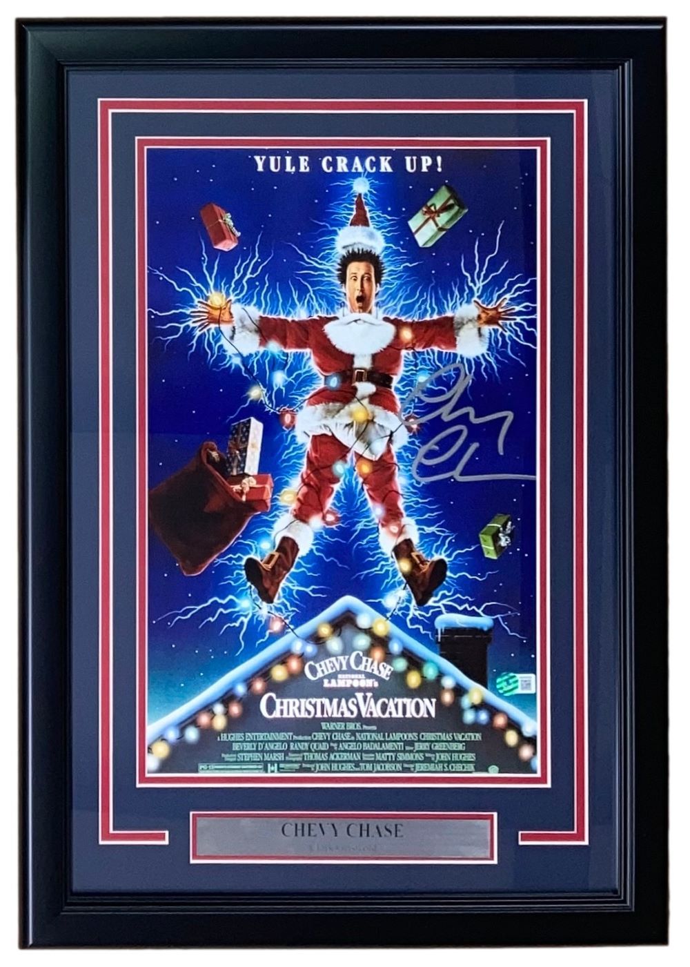 Chevy Chase Autographed Framed 11x17 Photo - National Lampoon's Christmas Vacation Movie Memorabilia - Perfect for Home Theater Decor & Holiday Gift Giving