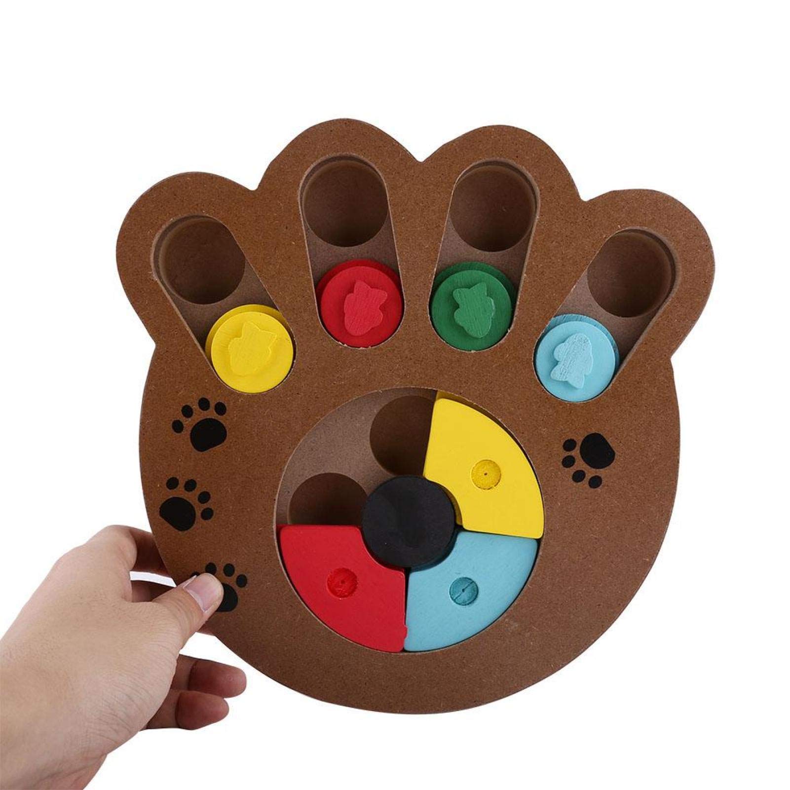 Interactive Wooden Dog & Cat Training Toy - Multifunctional Cute Puppy Design with Treat Dispenser for Pet Behavior Training | Perfect for Reward-Based Training at Home or Outdoors