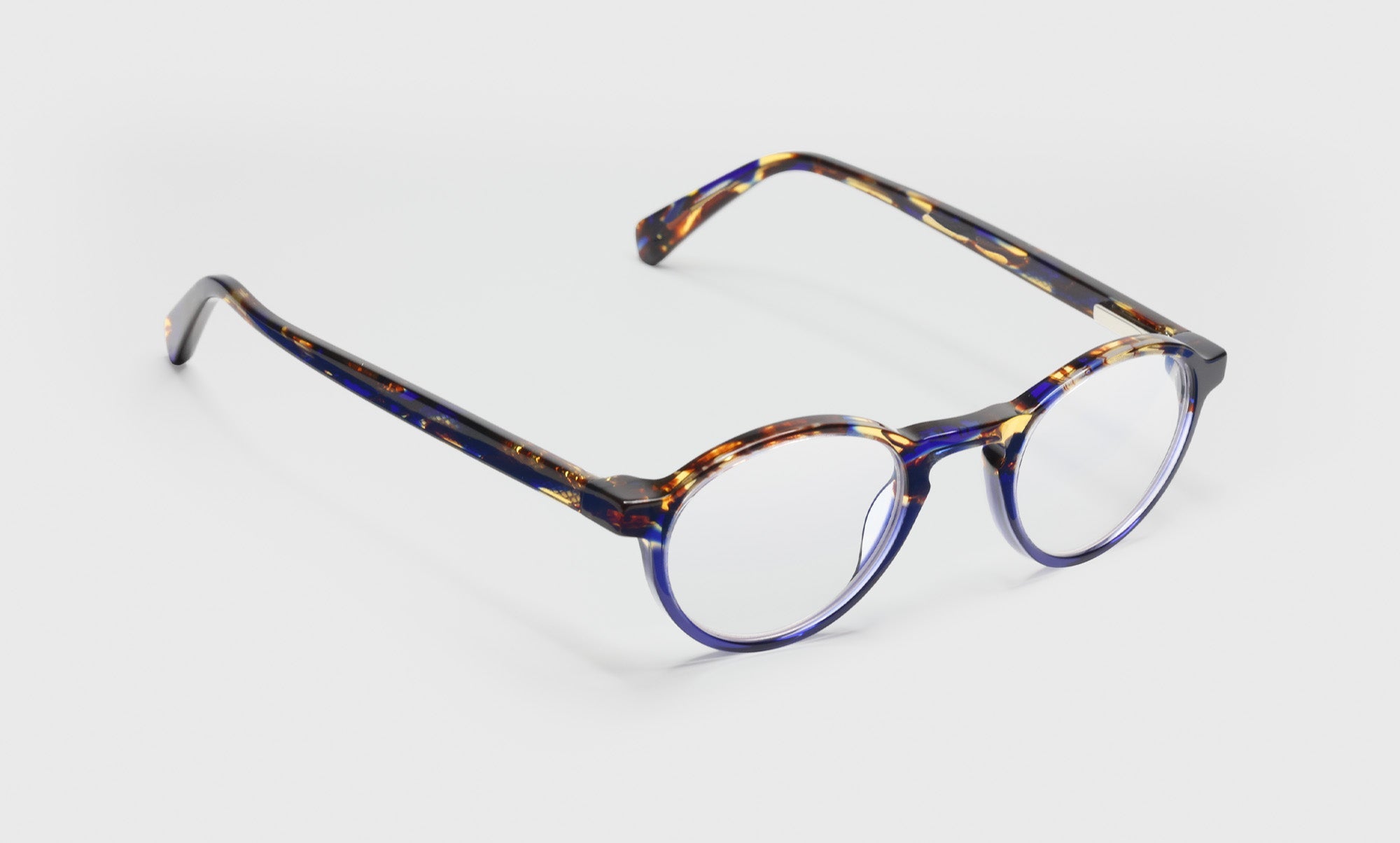 Board Stiff Narrow Color 50 Tortoise & Navy Front and Temples - Stylish Eyeglass Frames for Men and Women, Perfect for Office, Reading, and Everyday Wear