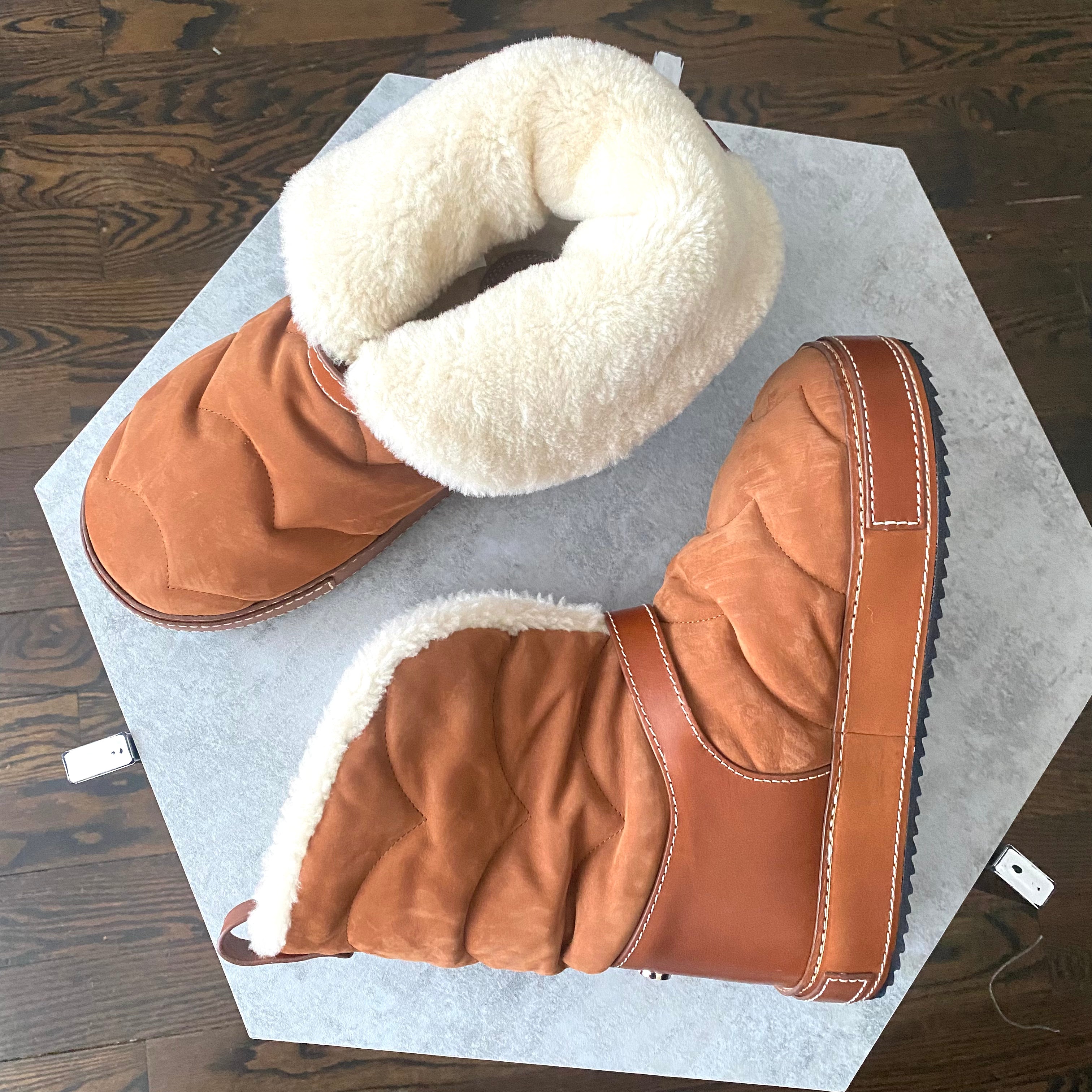 Chloe Tan Suede Shearling Winter Boots for Women - Size 37 / 7 - Cozy & Stylish Cold Weather Footwear for Snow, Travel & Everyday Wear