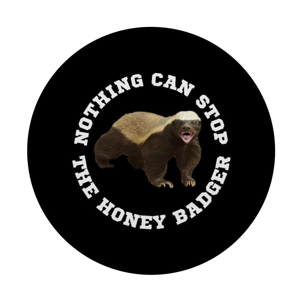 Funny Honey Badger PopSockets Grip - Adhesive Phone Stand & Wild Animal Lover Gift for iPhone, Samsung - Perfect for Work, Travel & Outdoor Adventures