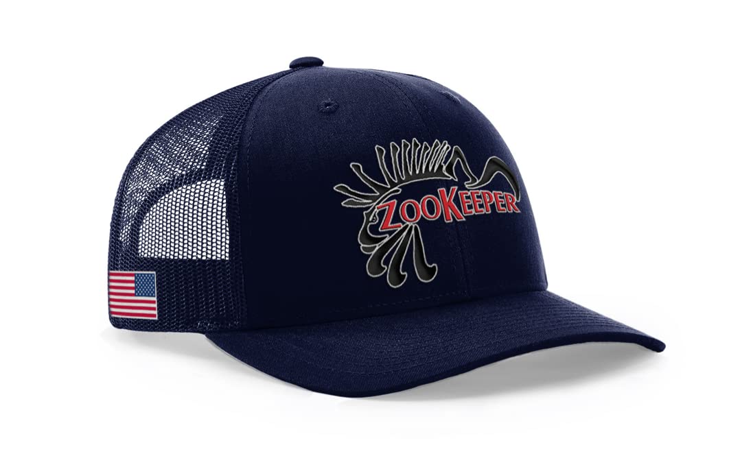 ZooKeeper Trucker Hat with Logo - Adjustable Mesh Back Baseball Cap for Men & Women - Perfect for Outdoor Activities, Hiking, and Casual Wear