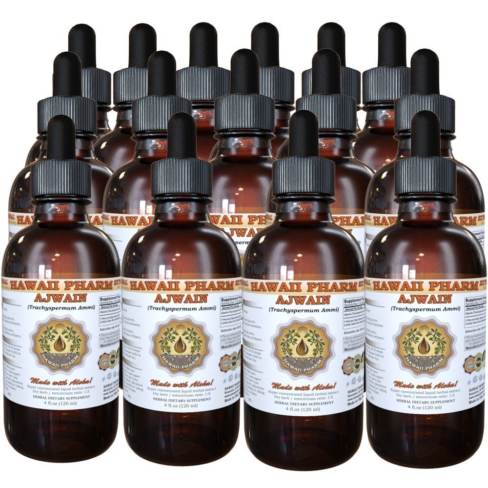 Organic Ajwain Liquid Extract (Trachyspermum Ammi) - 15x4 oz Herbal Tincture Supplement for Digestive Support & Immune Health - Perfect for Tea, Smoothies & Natural Remedies
