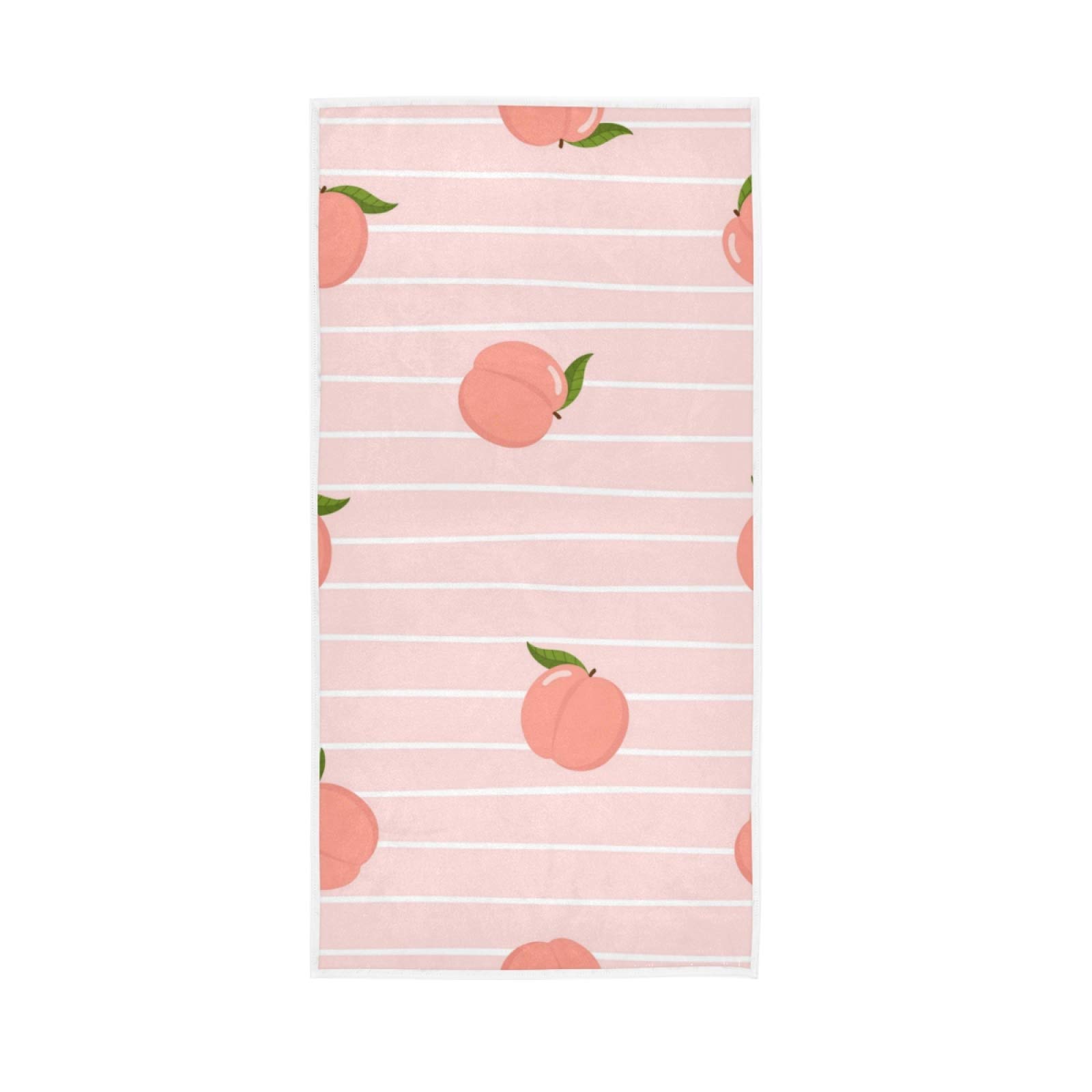 ALAZA Soft Pink Peach & Stripes Bath Towel Set - 15x30 Inch Hand Towel & Washcloth for Spa, Hotel & Home Bathroom - Ultra Absorbent & Quick Dry