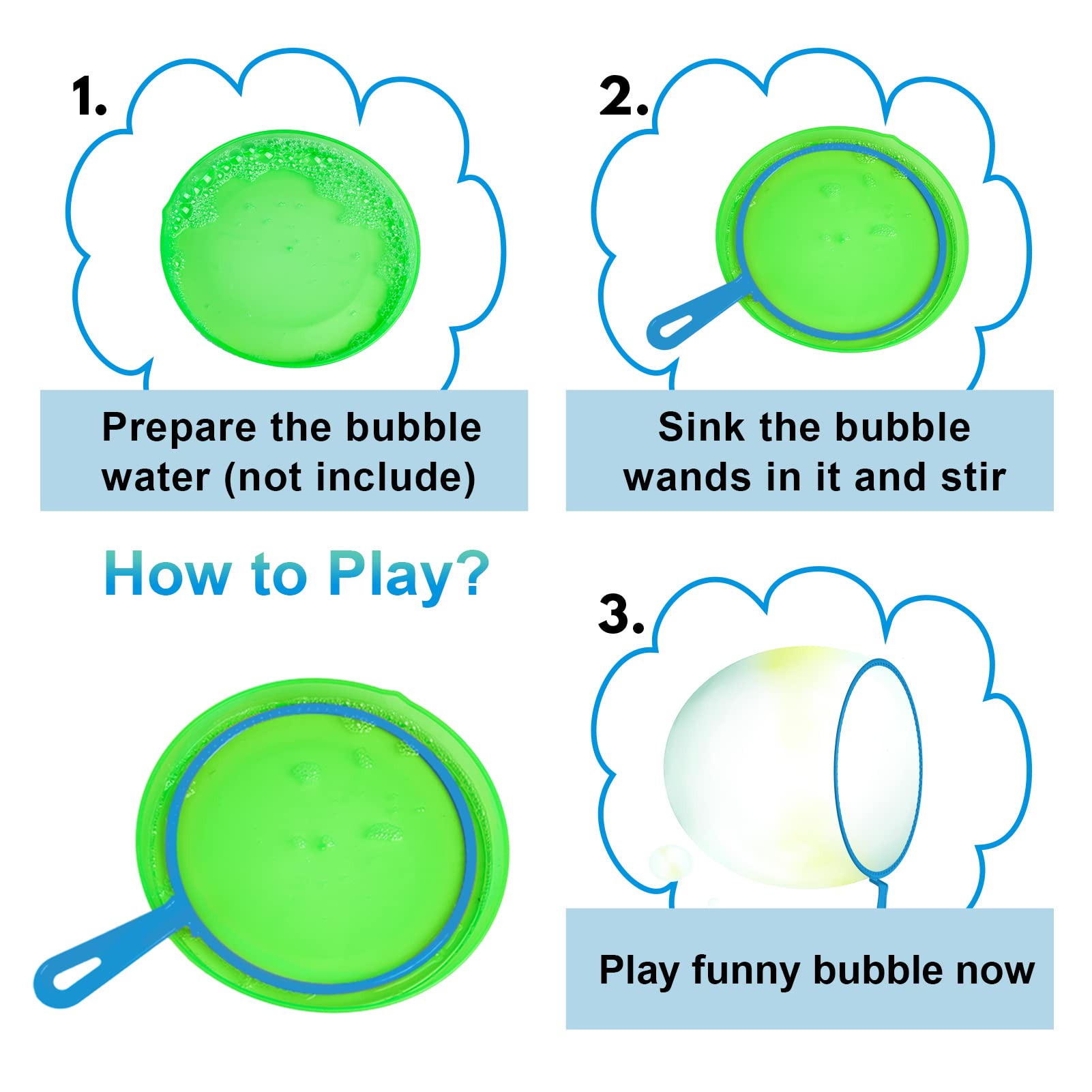 Roberly 28 Pcs Big Bubble Wands Set for Kids Outdoor Party & Birthday Gifts - Giant Bubbles Making Toys for Summer Fun