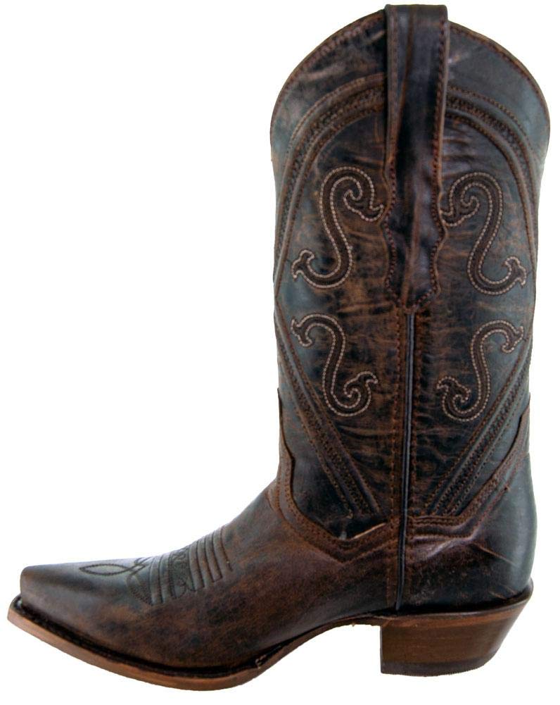 Soto Boots Women's Cheyenne Leather Snipped Toe Cowgirl Boots - Genuine Leather Handcrafted Cowboy Boots for Western Riding, Country Dancing & Fashion Outfits (Style M50041)