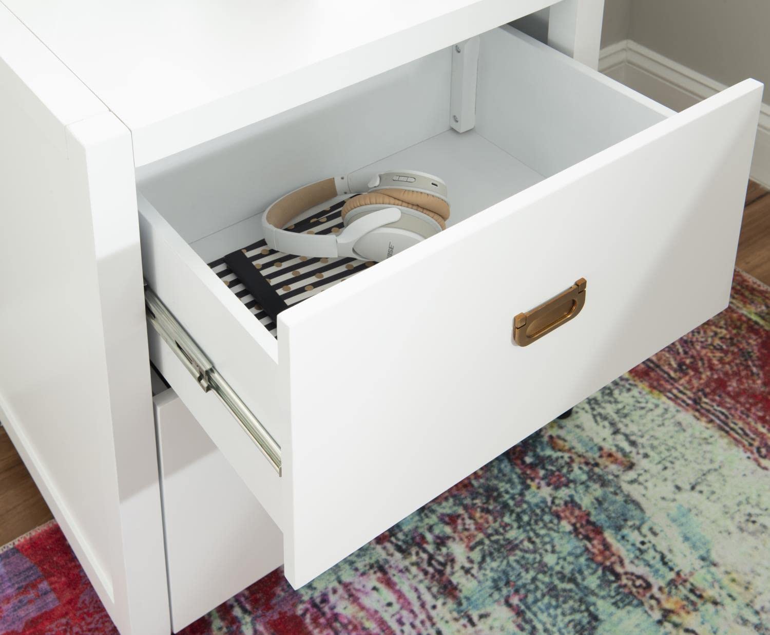 Linon Peggy File Cabinet White - 2-Drawer Letter Size Office Storage Organizer for Home & Office Use - Perfect for Documents, Folders, and Office Supplies