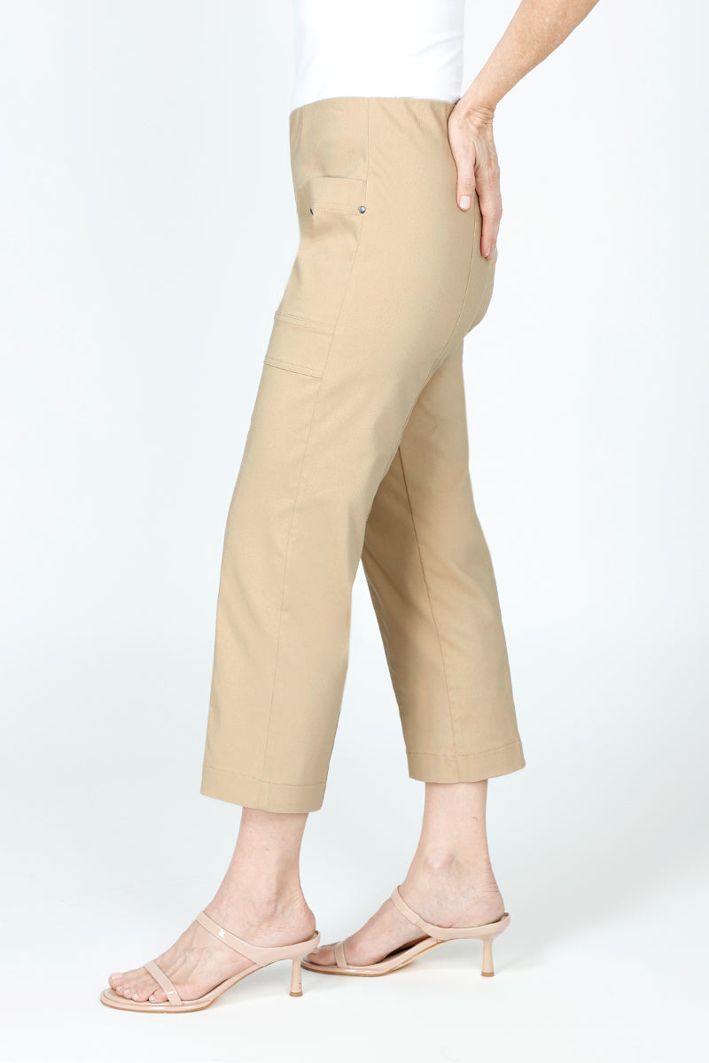 Elliott Lauren Classic Crop Cargo Pants for Women - High Waisted Utility Pants with Pockets | Perfect for Hiking, Travel & Casual Streetwear
