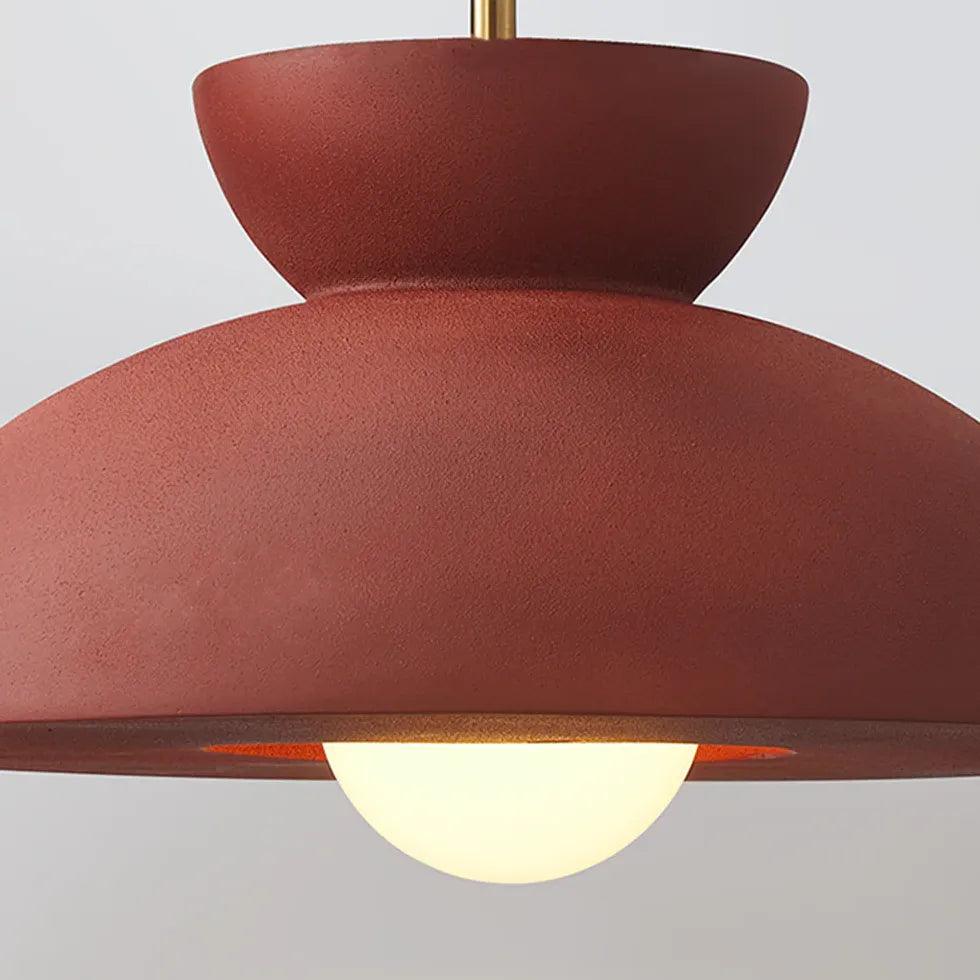 Modern Red Frosted Glass Dining Room Pendant Light - Elegant Ceiling Lighting Fixture for Kitchen Island, Breakfast Nook & Dining Area