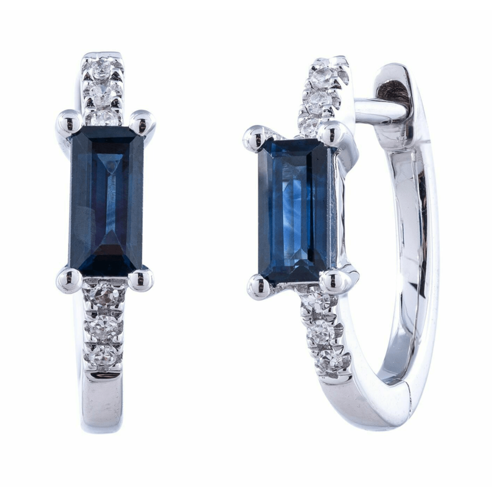 Exquisite Diamond and Sapphire Earrings for Women - Elegant Jewelry Gift for Wedding, Anniversary & Special Occasions