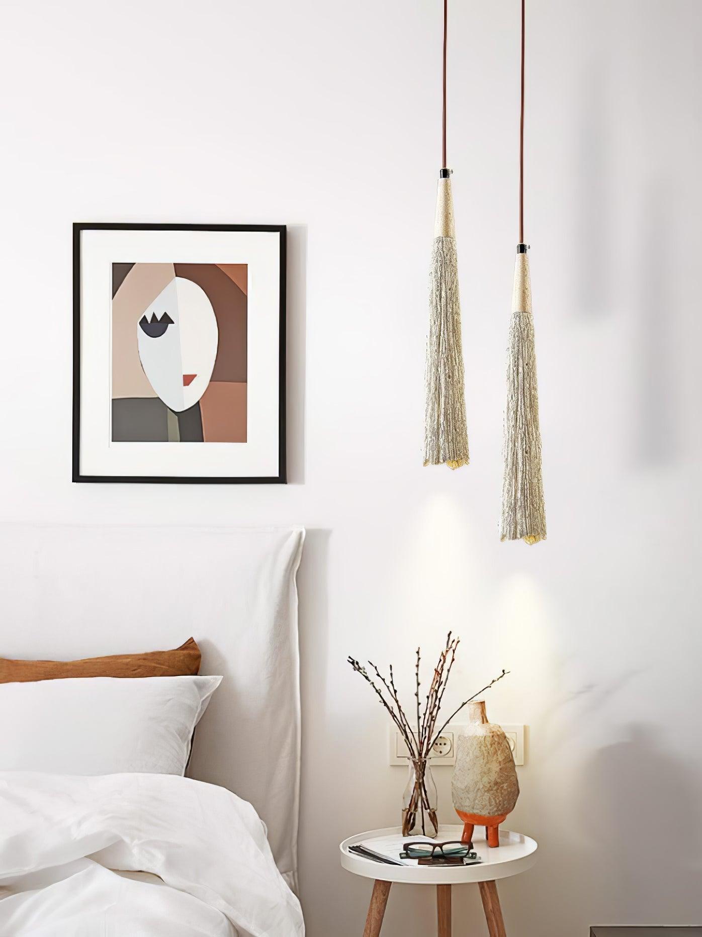 Modern Concrete Pleated Pendant Light - Industrial Style Hanging Lamp for Kitchen Island, Dining Room & Bedroom Lighting