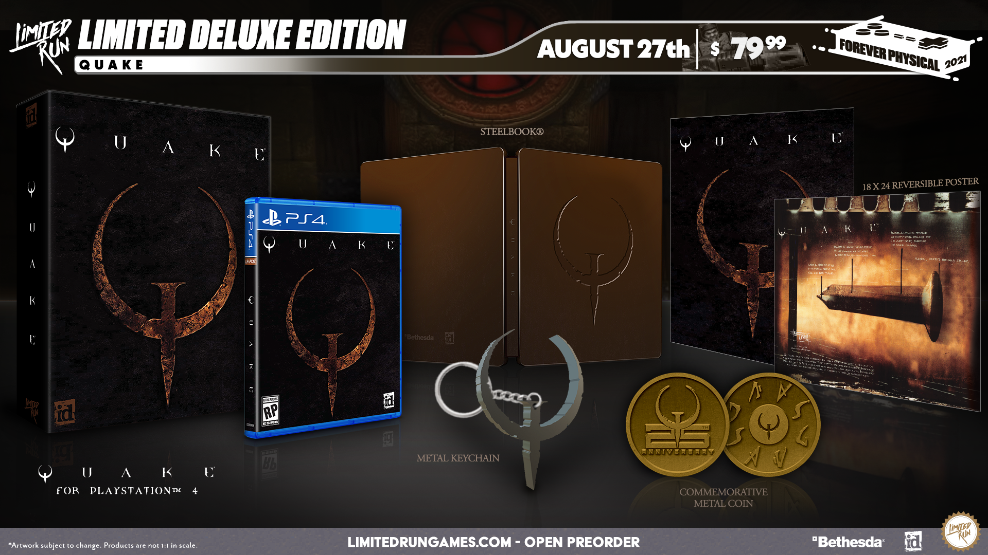 Quake Deluxe Edition (PS4) - Limited Run #419 - Collector's Item for Retro Gaming Enthusiasts - Perfect for PS4 Game Collections and Hardcore FPS Fans