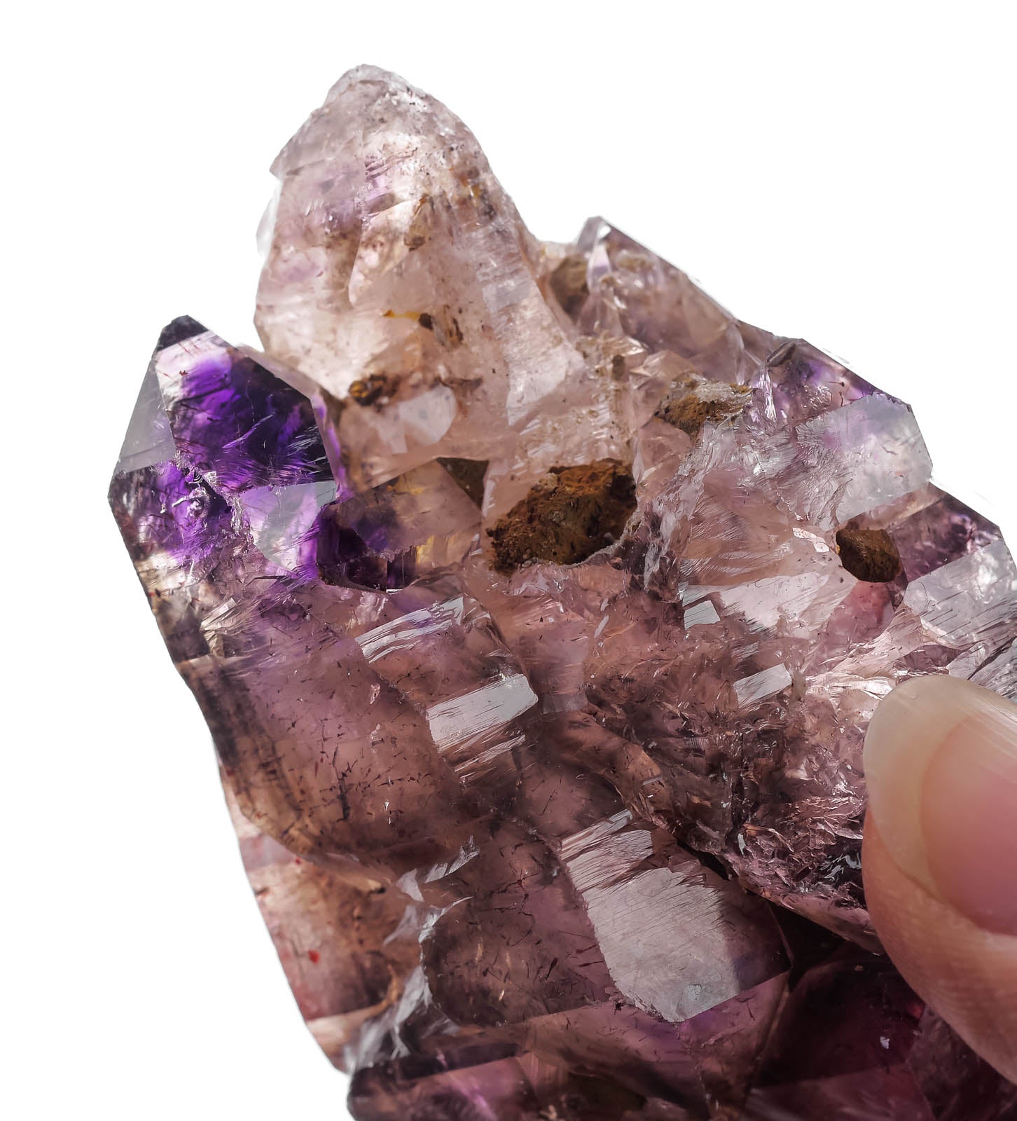Natural Amethyst Scepter with Red Hematite Needles - Raw Healing Crystal, February Birthstone, Unique Spiritual Gift for Women & Men, Boho Home Decor for Meditation & Energy Cleansing | 38557