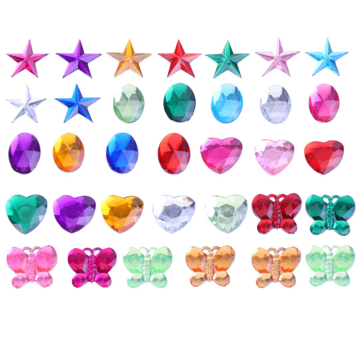 EXCLUZO 5-Pack Self-Adhesive Acrylic Flatback Rhinestone Stickers - Sparkling Crystal Gems for DIY Crafts, Nail Art, Scrapbooking & Home Decor
