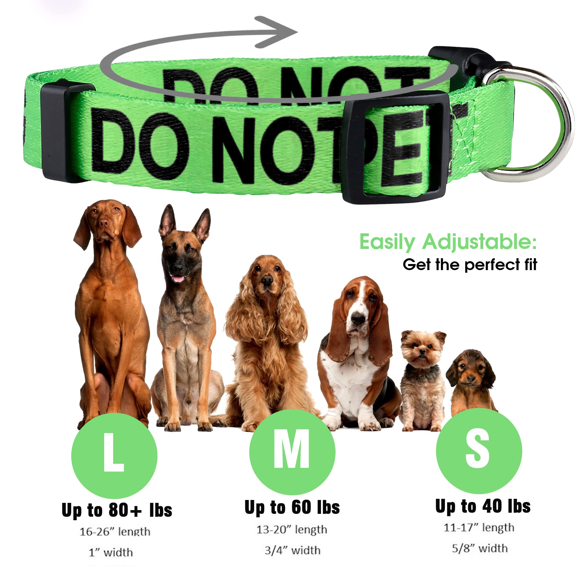 Native Pup Do Not Pet Dog Collar - Small Reflective Adjustable Pet Collar for Training & Safety | Perfect for Reactive Dogs, Walks & Public Outings