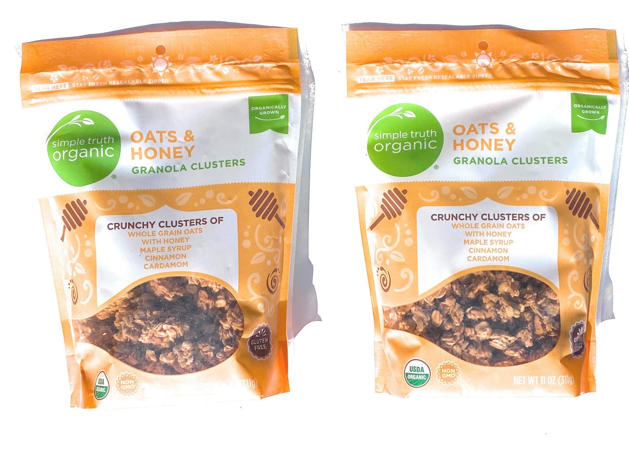 Simple Truth Organic Oats & Honey Granola Clusters - Crunchy Breakfast Cereal & Healthy Snack for Yogurt Topping, Smoothie Bowls, and On-the-Go Energy