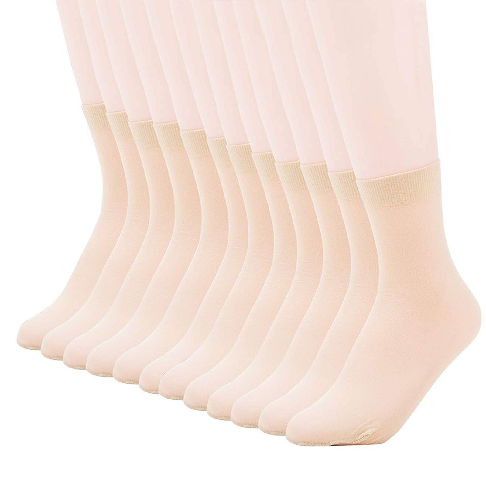 MANZI 12 Pairs Women's Ankle High Sheer Socks - Comfortable & Breathable Nylon Blend for Everyday Wear - Perfect for Work, Casual Outfits & Sneakers