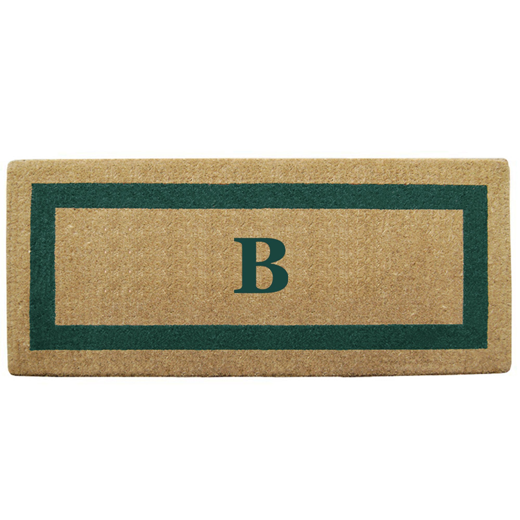 Premium Heavy Duty Coir Door Mat - Personalized Monogram B, Single Picture Frame Design, Natural Coconut Fiber Welcome Mat, Durable Handcrafted Outdoor Rug, Eco-Friendly 24