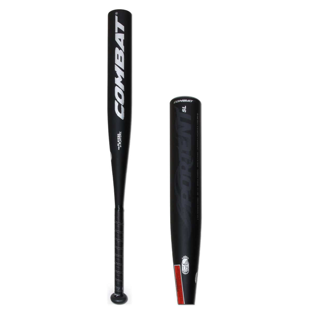 Premium PORSL108 Senior League Baseball Bat - Combat Portent Series, Black | Perfect for Competitive Play & Training Sessions