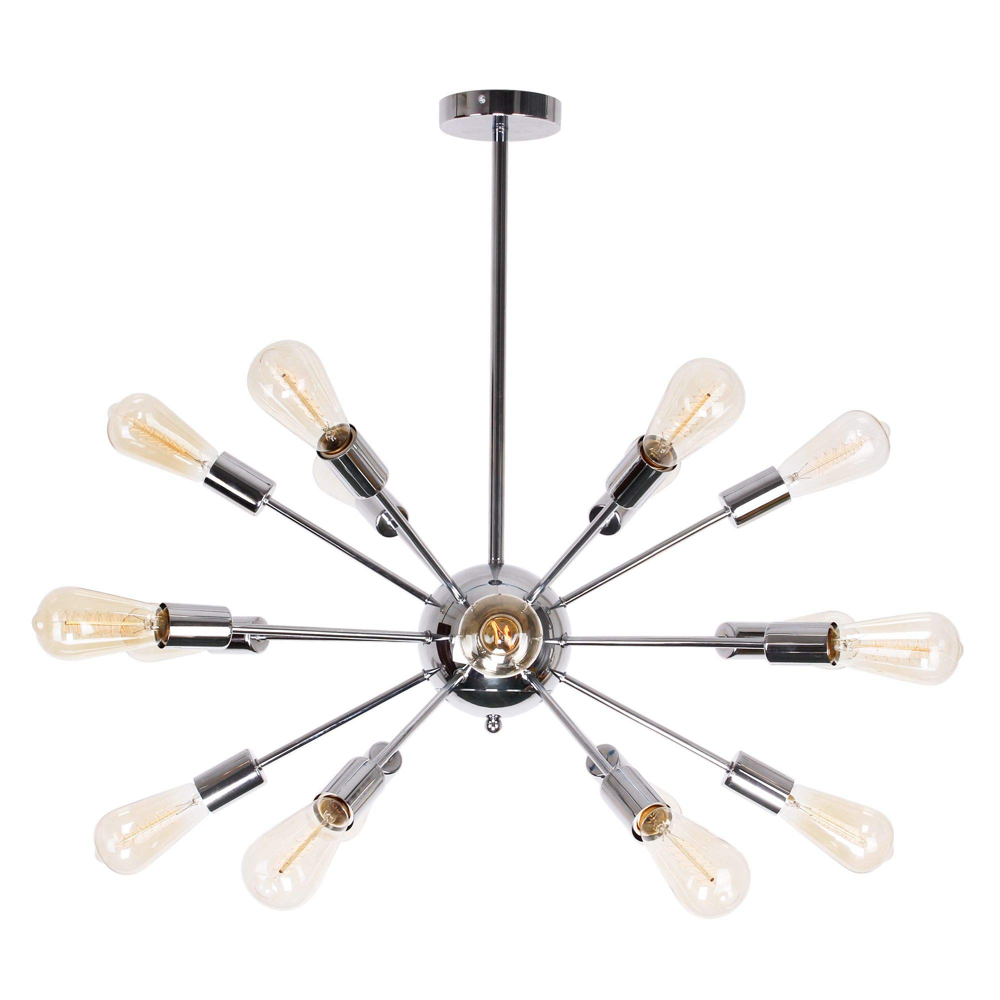 Parrot Uncle Sputnik Chandelier - 18-Light Modern Ceiling Pendant Light Fixture, 28 Inch Chrome Finish for Dining Room & Living Room | Perfect for Mid-Century Modern Home Decor & Open Concept Spaces