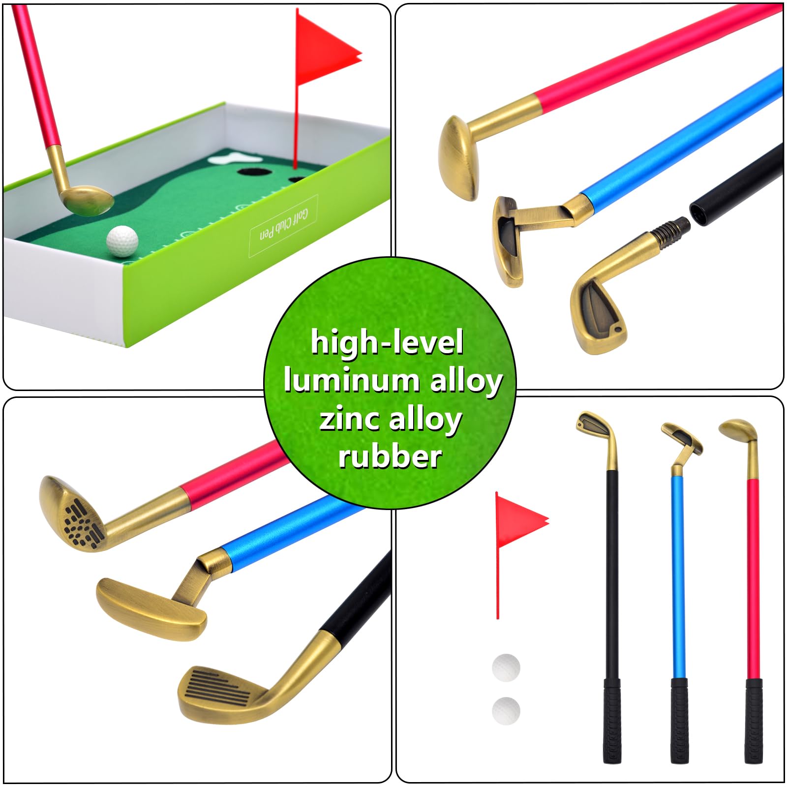 Mini Golf Set for Adults - Indoor Putting Green with Putter & 4 Golf Balls - Fun Office Desk Toy & Unique Gift for Men, Dad, Boss - Perfect for Home, Office, or Party Games