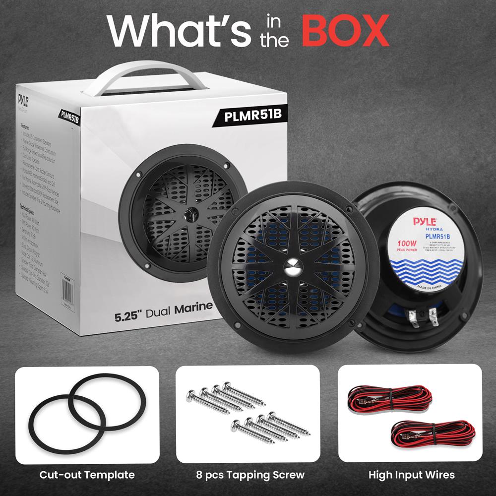 5.25'' Marine Component Speakers - Waterproof Boat Audio System for Outdoor & Marine Use - Perfect for Boats, ATVs, and RVs