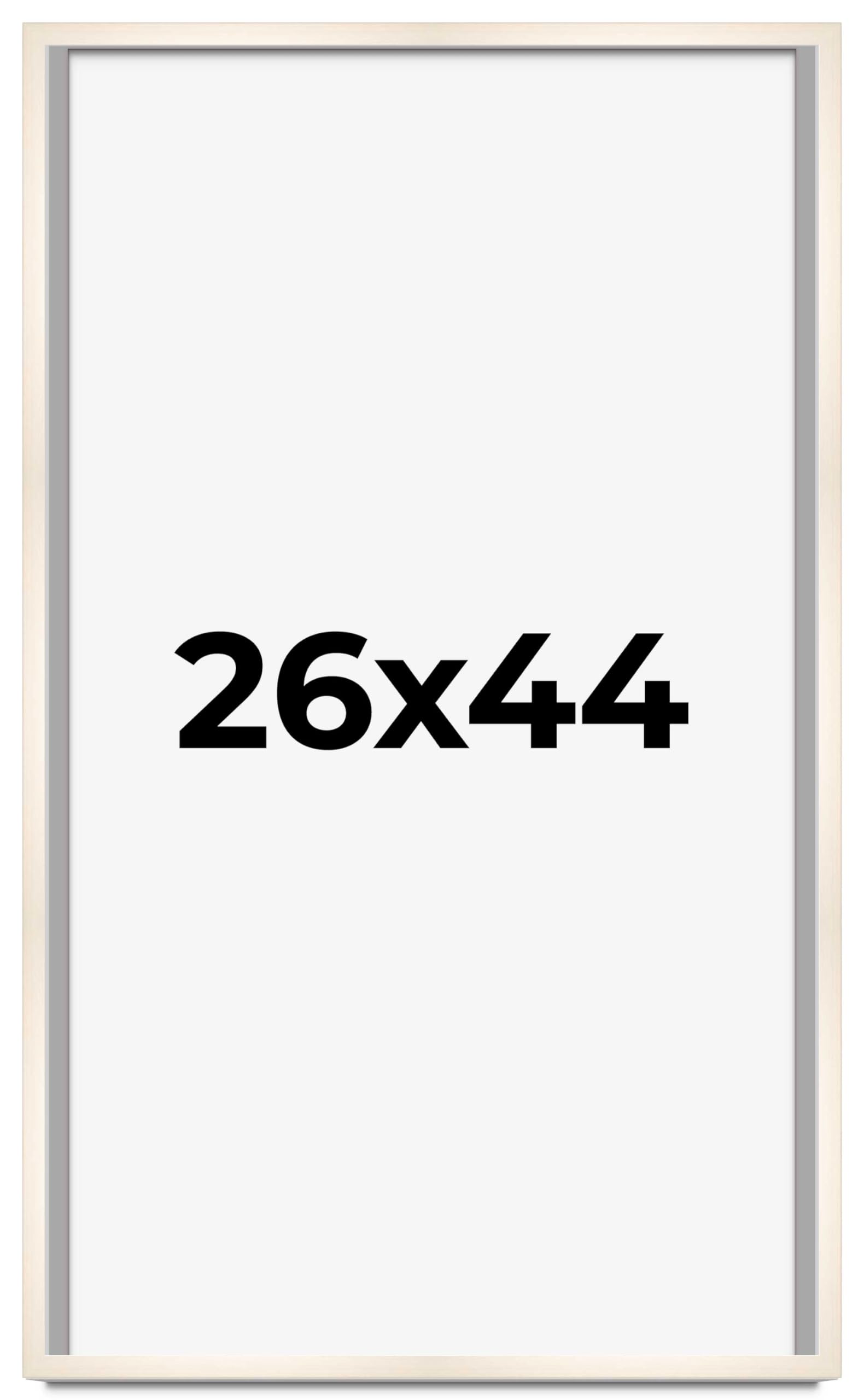 CountryArtHouse 26x44 Inch Whitewashed Solid Wood Picture Frame - 0.8125