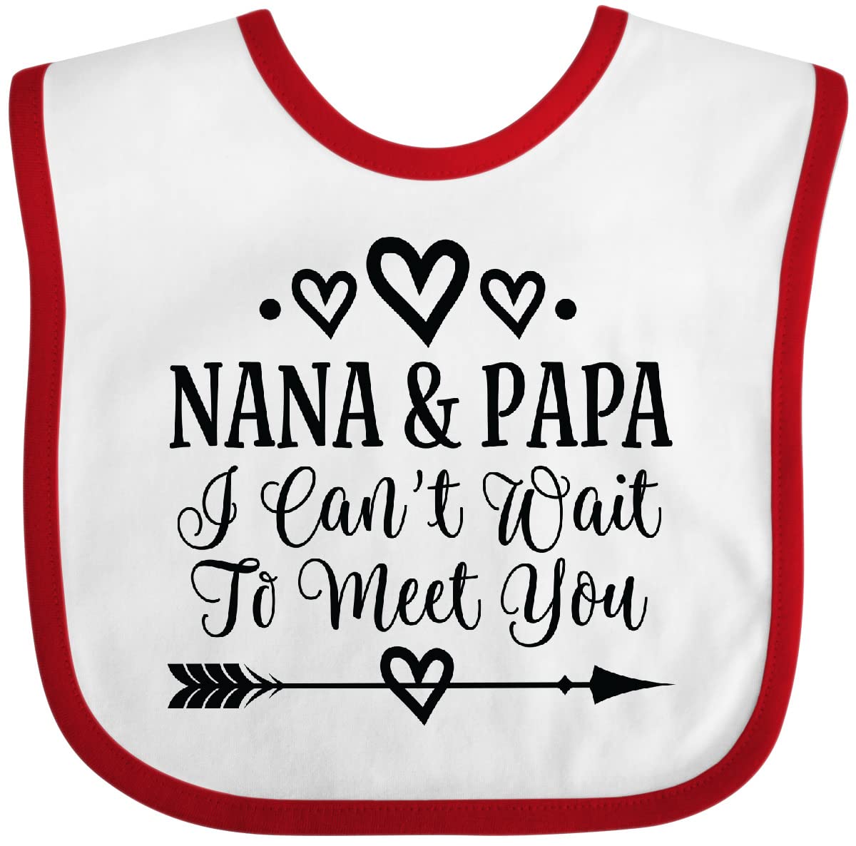 Inktastic Nana and Papa Grandparent Announcement Baby Bib - Soft Cotton Bib for Newborns & Infants - Perfect for Grandparent Reveal, Baby Showers, and Family Gifts