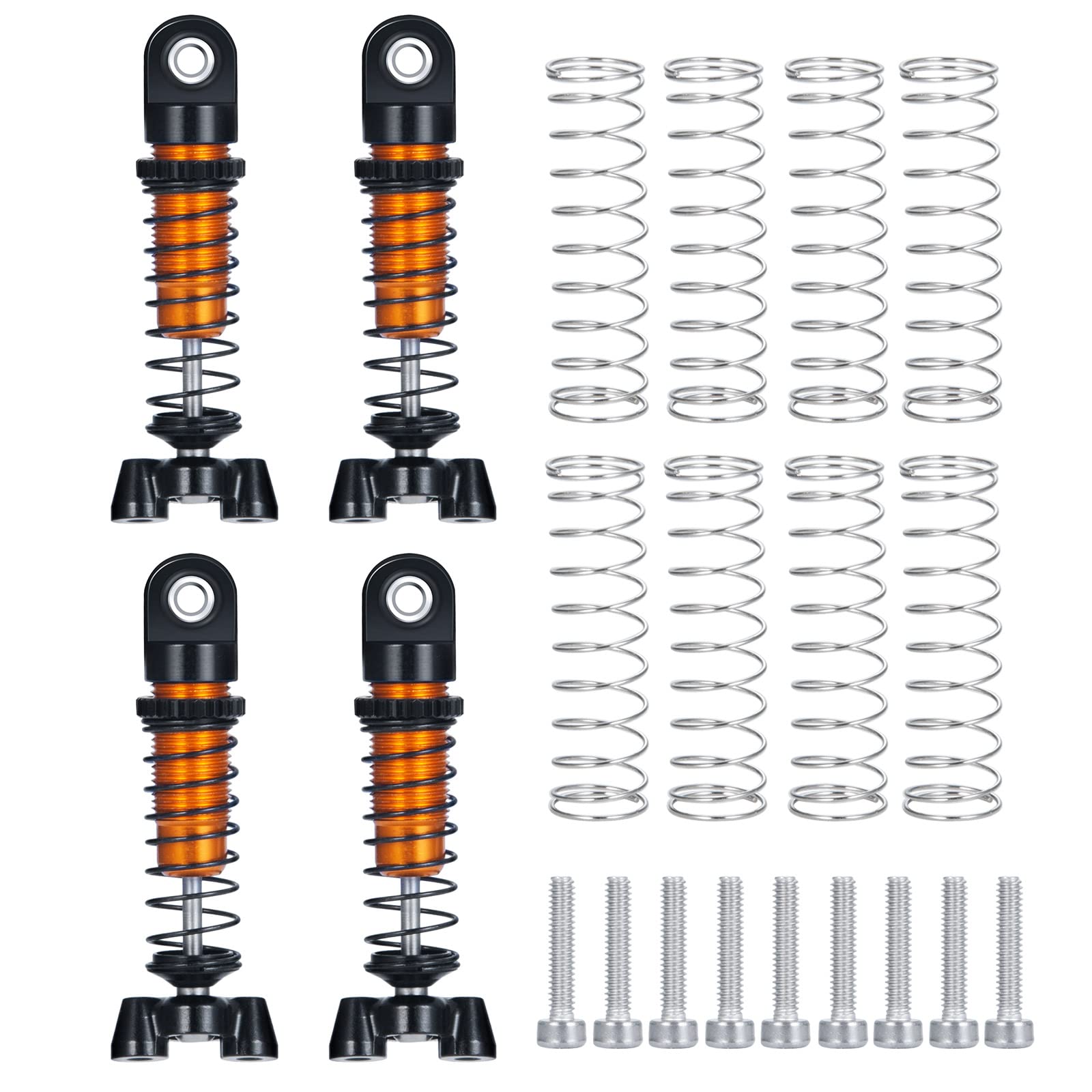 4PCS Aluminum Shock Absorber Adjustable Spring Damper for 1/18 Kyosho Jimny 32521 RC Crawler Car - Upgrade Parts for Off-Road RC Vehicle Performance & Durability - Perfect for Rock Crawling, Trail Adventures & RC Car Racing