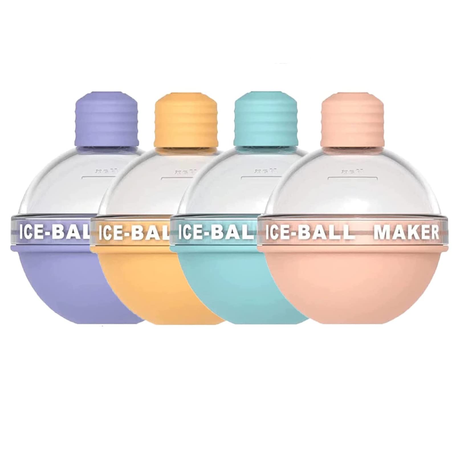 4 Pack Silicone Ice Ball Molds for Whiskey - 2.5 Inch Round Ice Cube Trays | Reusable Light Bulb & Sphere Ice Maker for Cocktails, Bourbon, Scotch | Perfect for Home Bars, Parties & Summer Drinks
