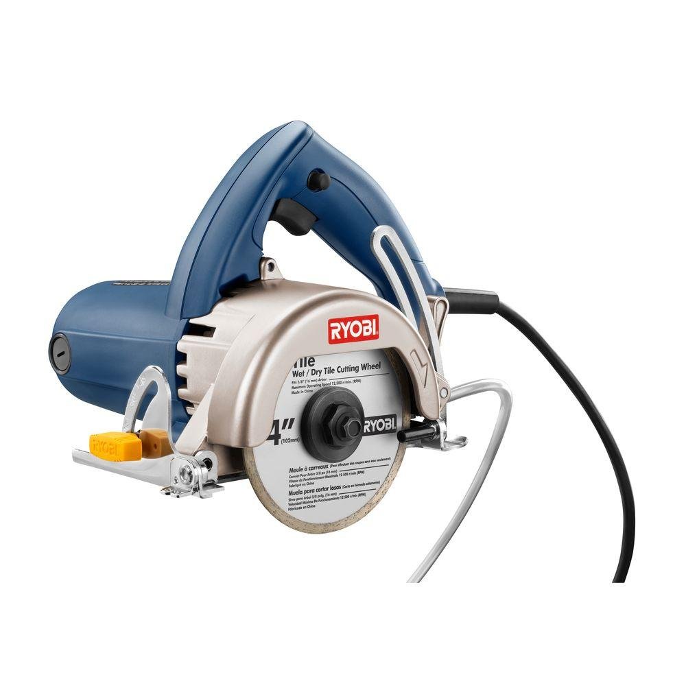 Ryobi 7.5 Amp Corded Handheld Tile Saw - Wet/Dry Cutting for Ceramic, Porcelain & Stone - Perfect for DIY Home Renovation & Professional Tiling Projects