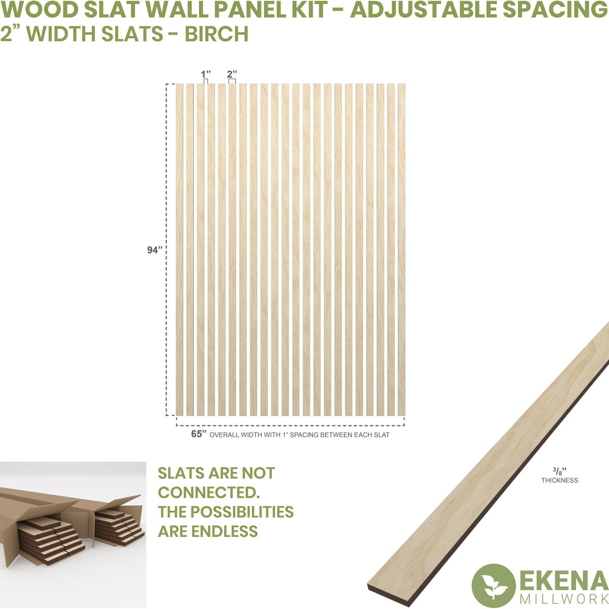 Adjustable Wood Slat Wall Kit - Modern DIY Room Divider & Decorative Panel for Home & Office - Perfect for Living Room, Bedroom, or Workspace Partitions
