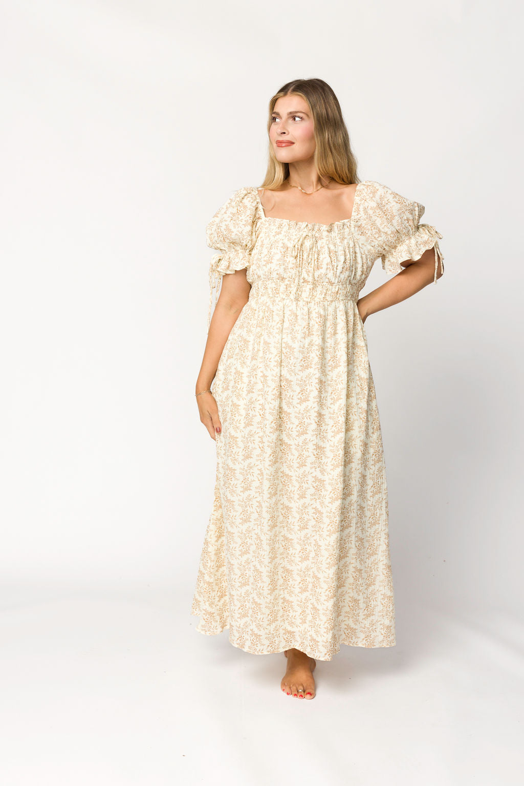 Savanna Steppe 100% Cotton Maternity Dress in Taupe - Bump Friendly & Inclusive Sizing (S-3XL) | Perfect for Pregnancy, Nursing, and Everyday Comfort