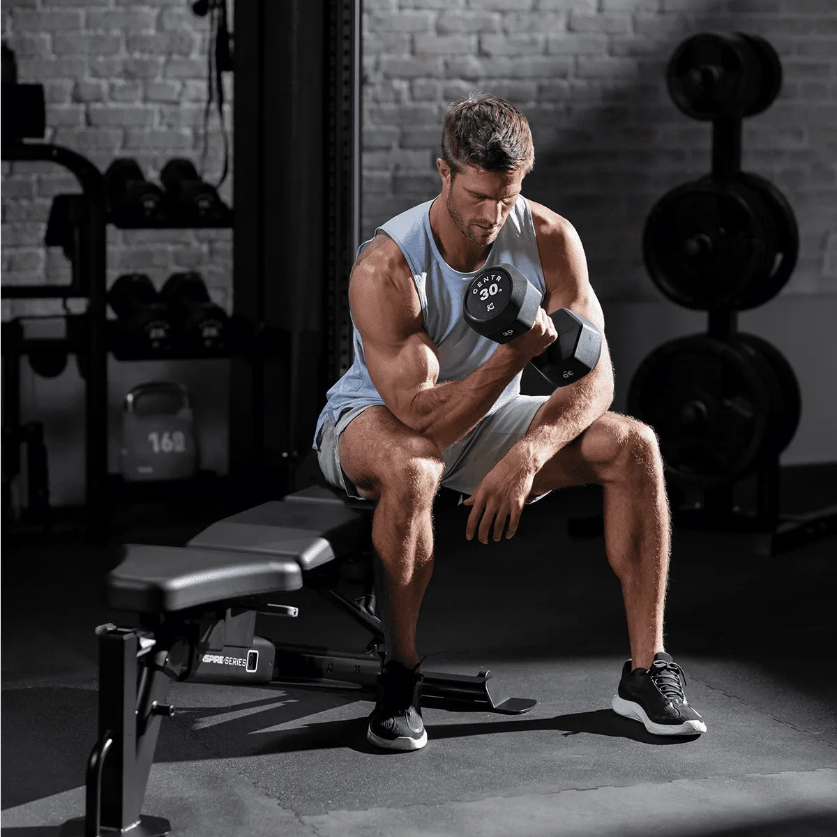 Inspire Series FID7 PRO Adjustable Weight Bench for Home Gym - 7-Position Incline/Decline Workout Bench for Strength Training, Dumbbell Exercises & Full Body Workouts - Perfect for Small Spaces & Home Fitness