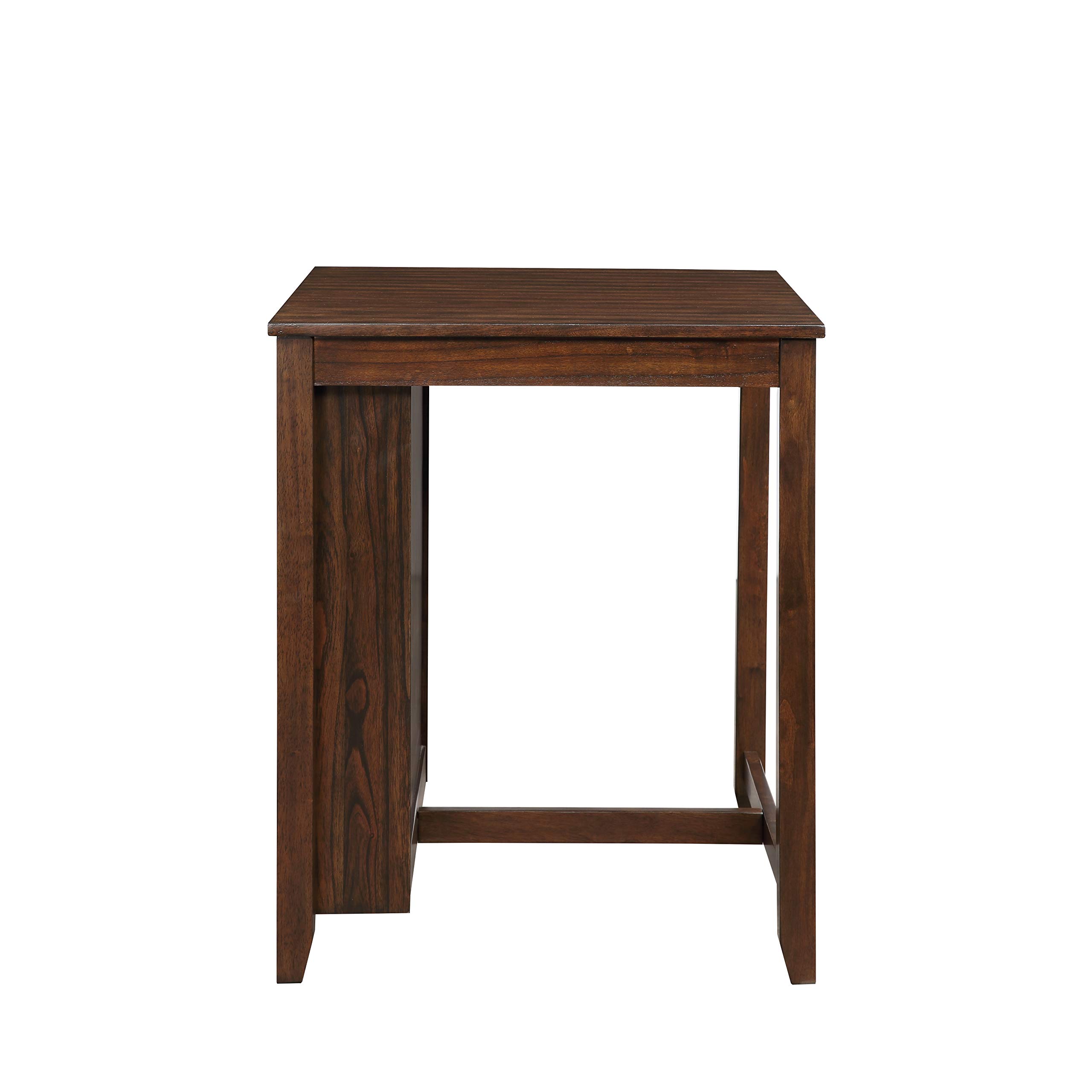 Classic Gia Counter Table Set with 2 Dining Chairs & Storage Shelf - 30 Inch Cherry Brown - Perfect for Small Kitchens, Breakfast Nooks & Studio Apartments
