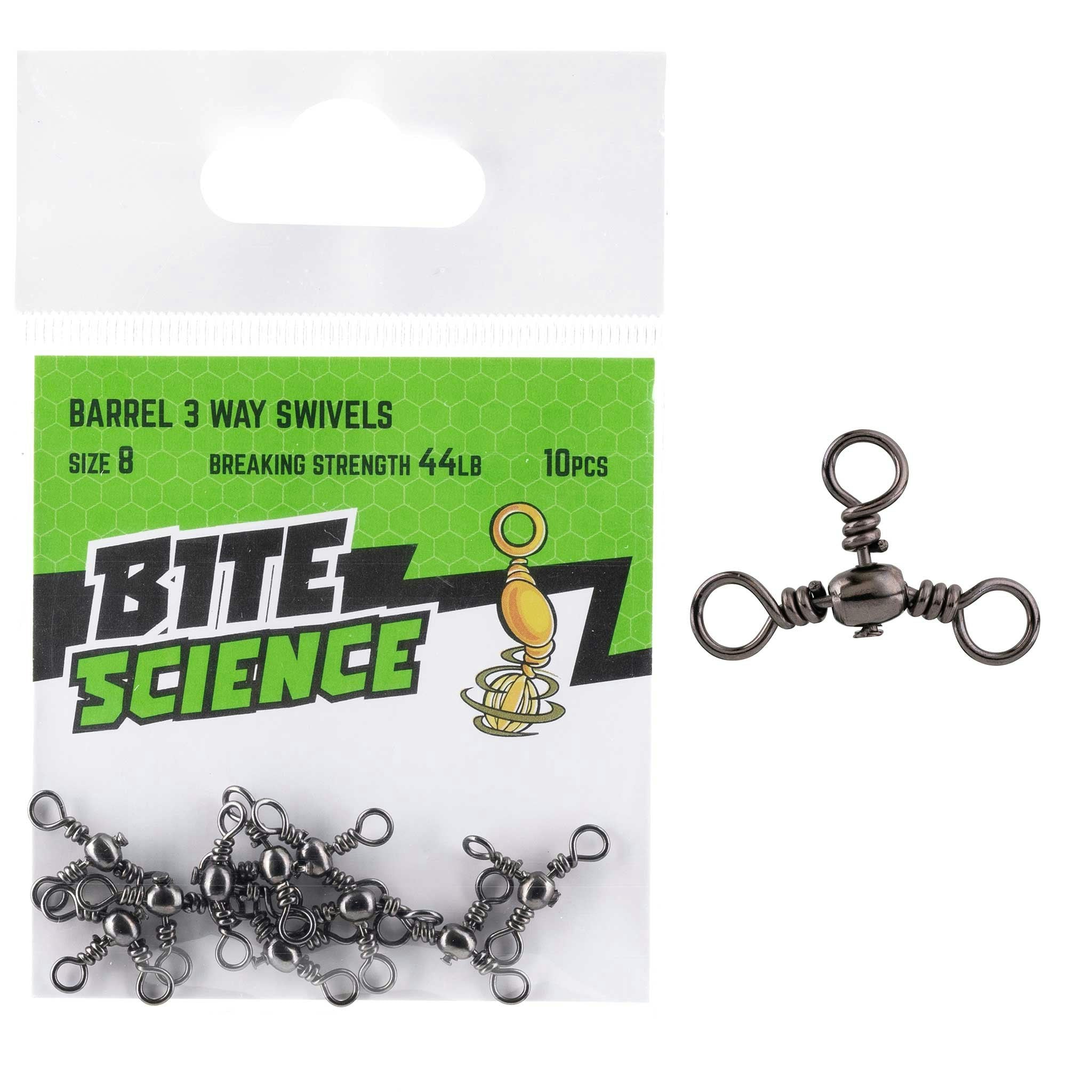 Bite Science Swivels Barrel 3 Way Fishing Lure - Perfect for Bass, Trout and Saltwater Fishing - Ideal for Freshwater and Ocean Angling Adventures