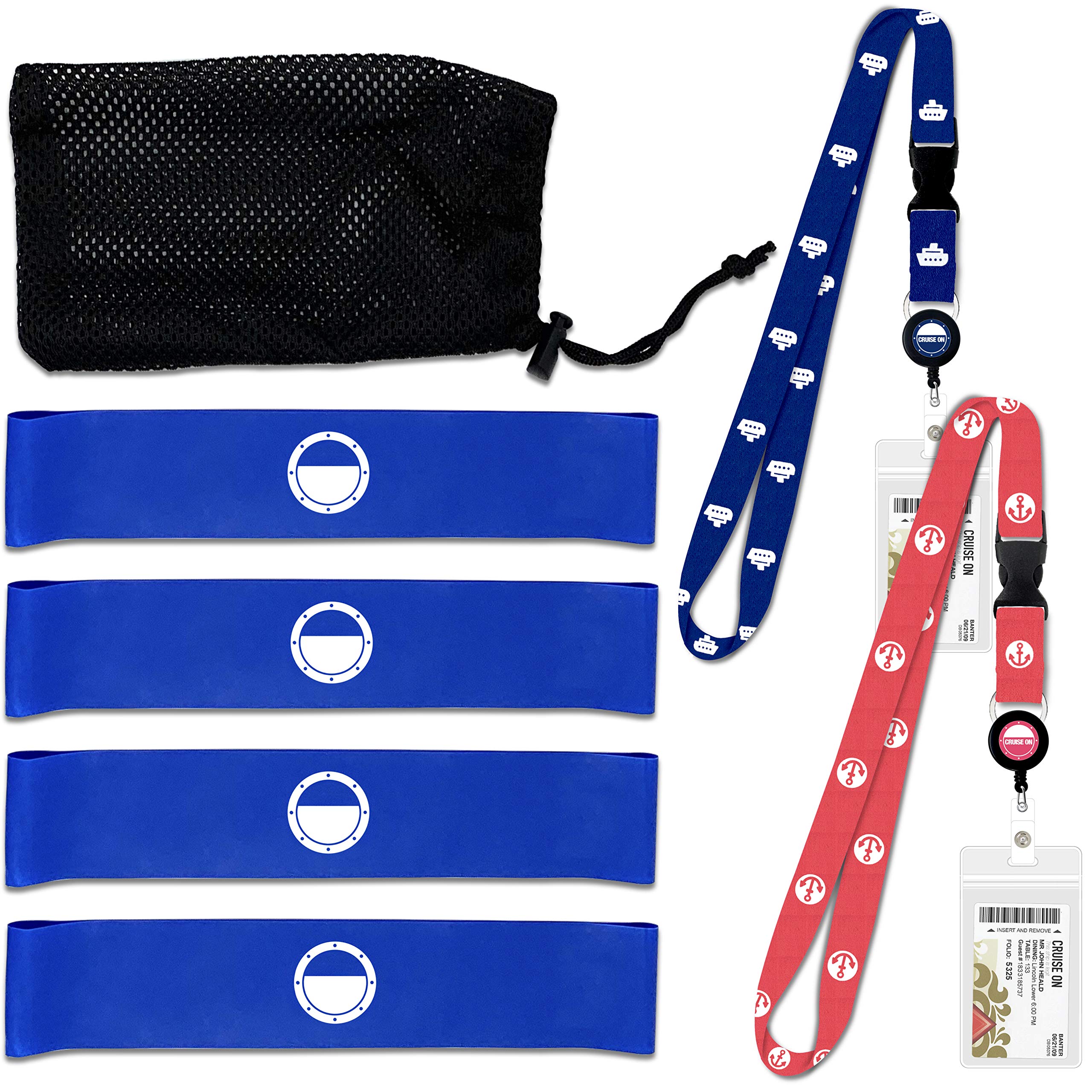Cruise Lanyards with ID Holder & Towel Bands for Travel