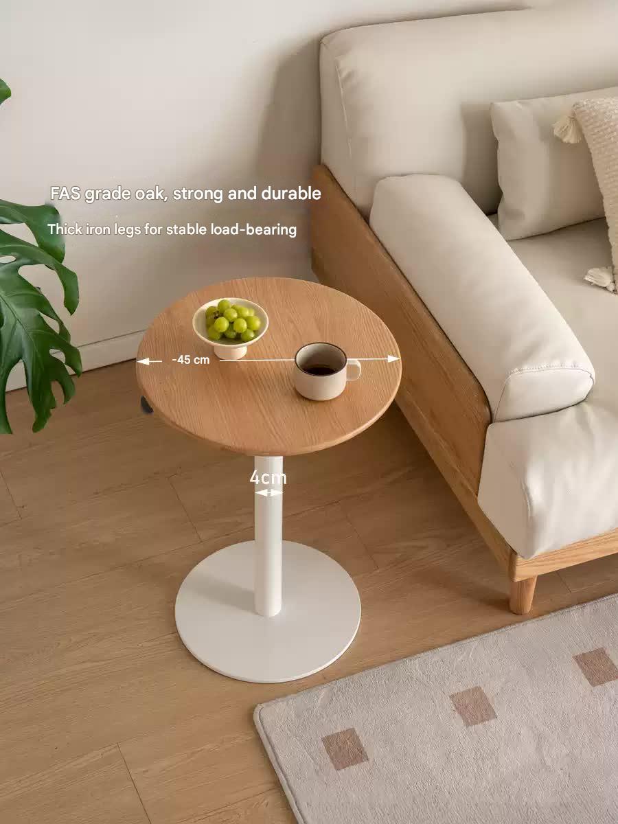 Premium Solid Oak & Black Walnut Lift-Top Side Table - Rustic Wooden Coffee Table with Storage for Living Room, Bedroom, or Office Use