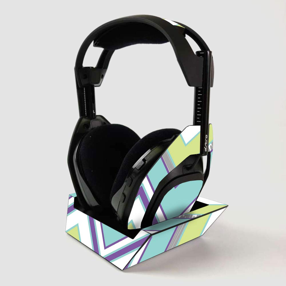 ASTRO Gaming A50 Wireless Headphone Skin + Base Station Cover - Pastel Chevron Vinyl Decal Wrap | Protective & Durable Made in USA | Easy to Apply | Perfect for Gaming, Streaming & Travel Protection