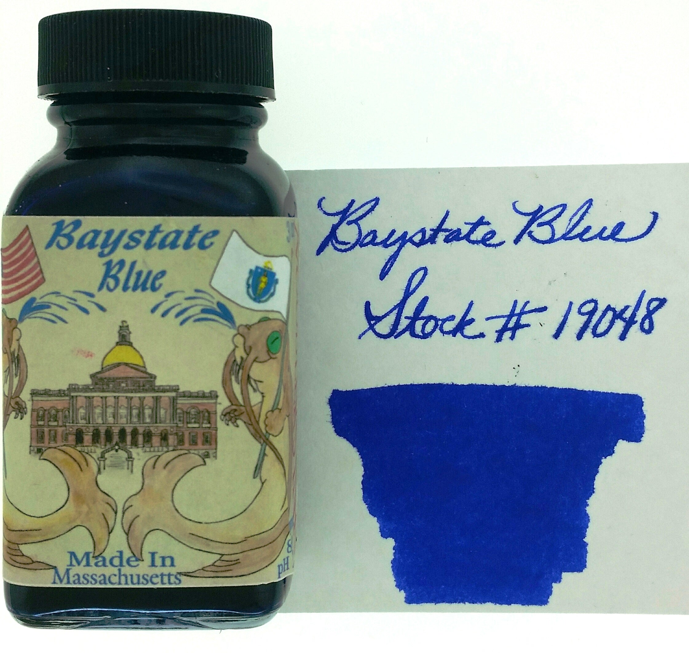 Noodler's Baystate Blue Fountain Pen Ink - Vibrant Blue Ink for Calligraphy, Journaling & Writing - Premium Ink for Fountain Pens & Dip Pens