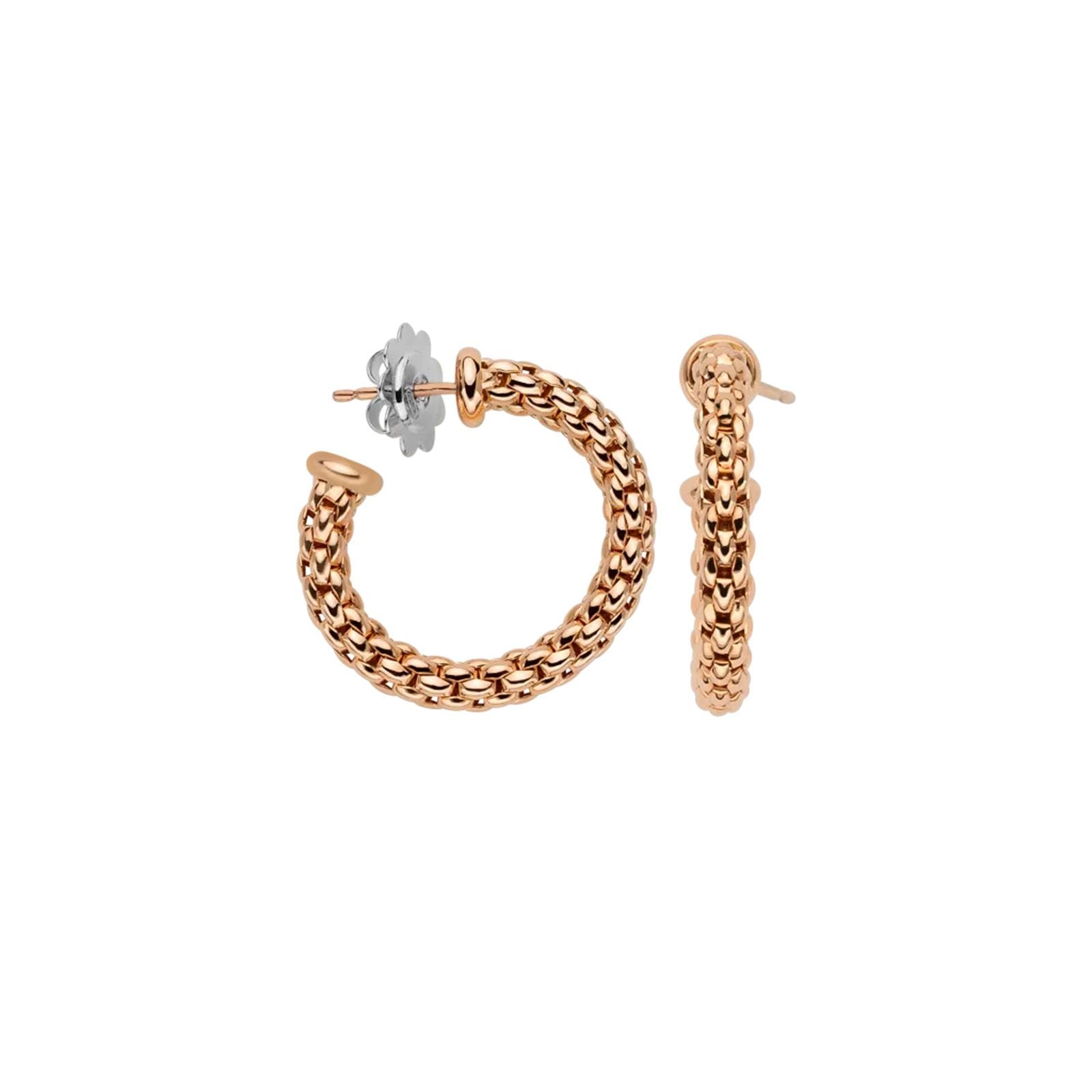 18ct Rose & White Gold Hoop Earrings 30mm - Elegant Dainty Rose Gold Hoops for Women - Perfect for Everyday Wear, Date Nights & Special Occasions