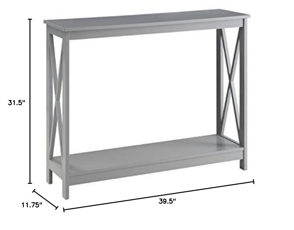 Pemberly Row Gray Console Table - Elegant Entryway & Hallway Furniture for Home Decor